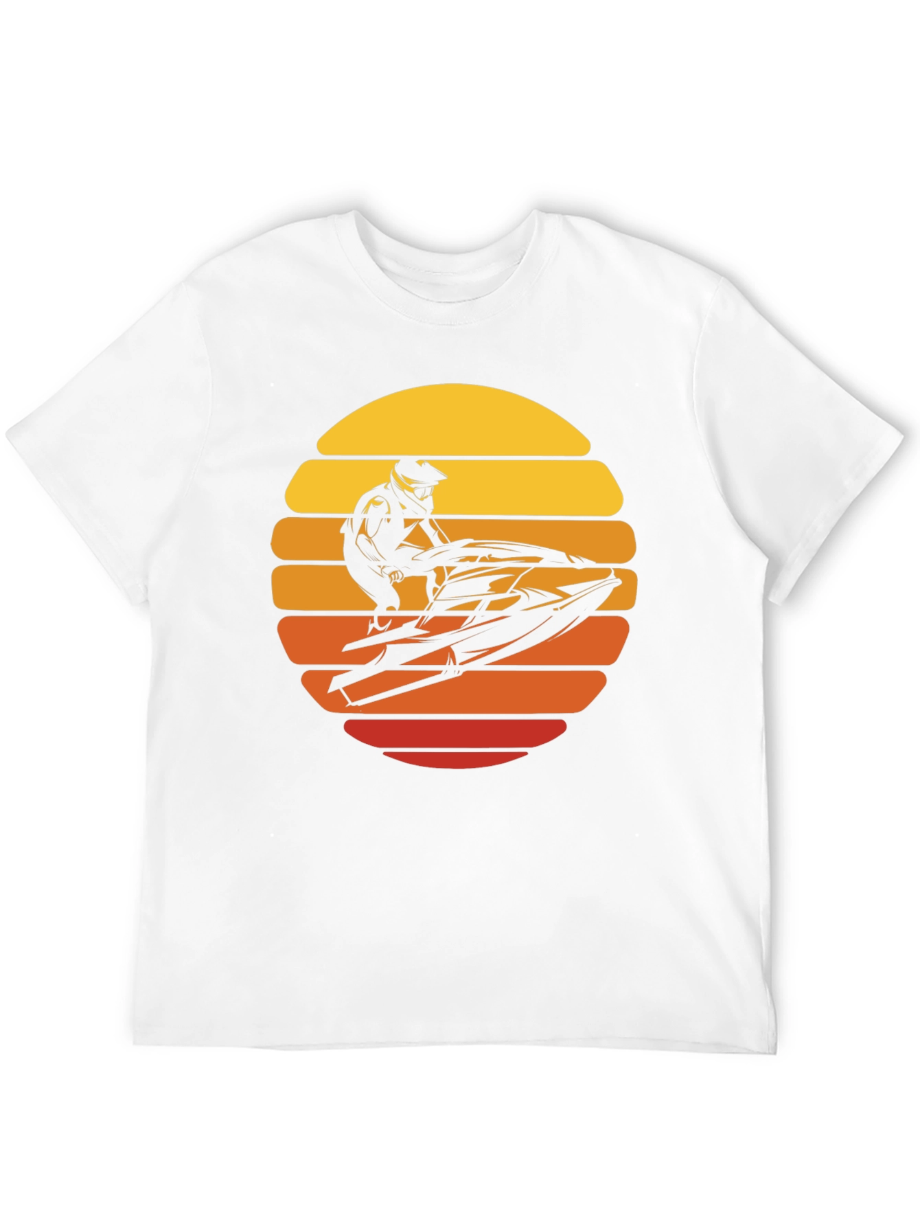 Jet Ski Sunset Graphic Tee - Black Cotton T-Shirt