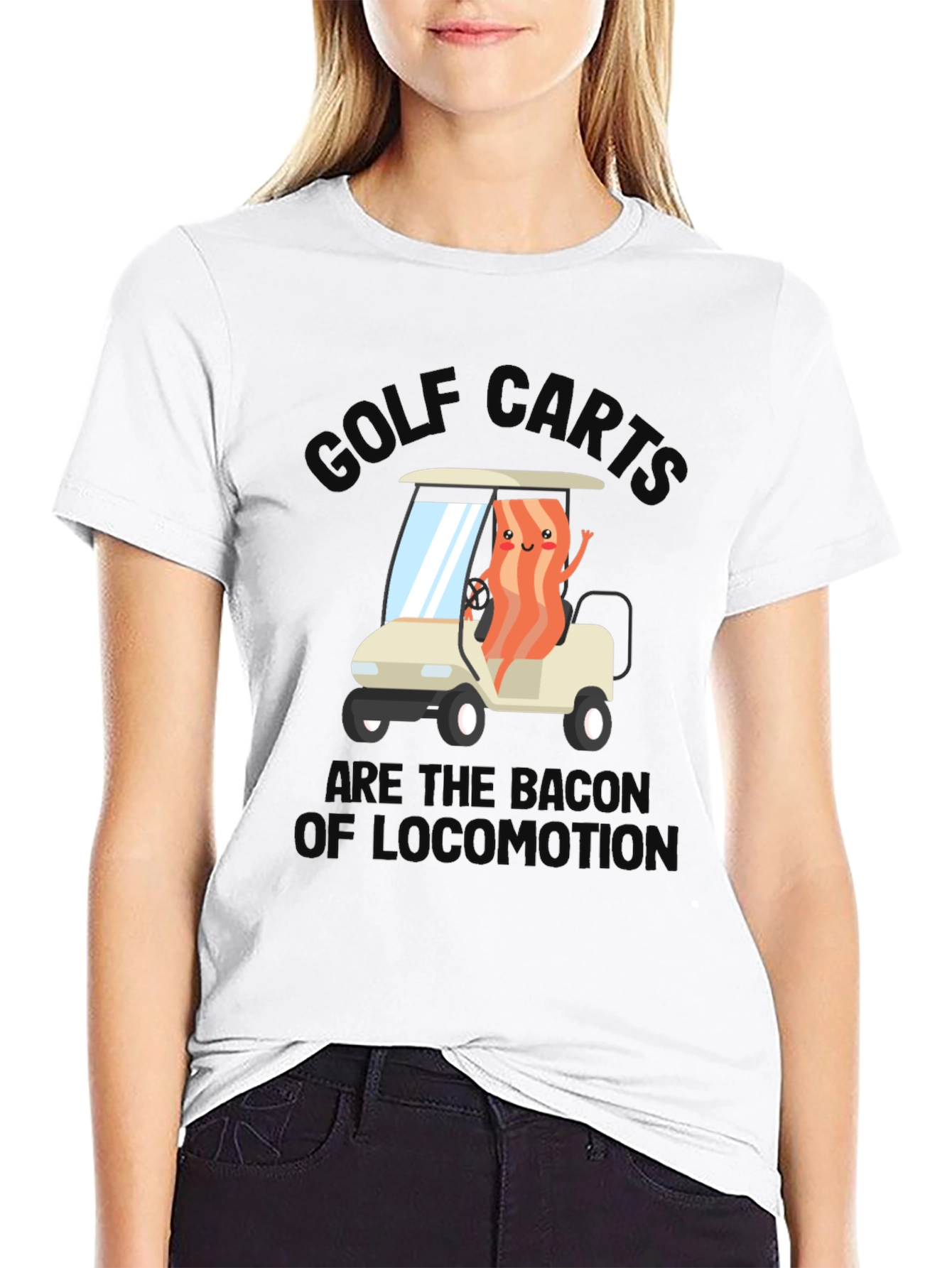 Golf Cart Bacon Funny Humor T-Shirt