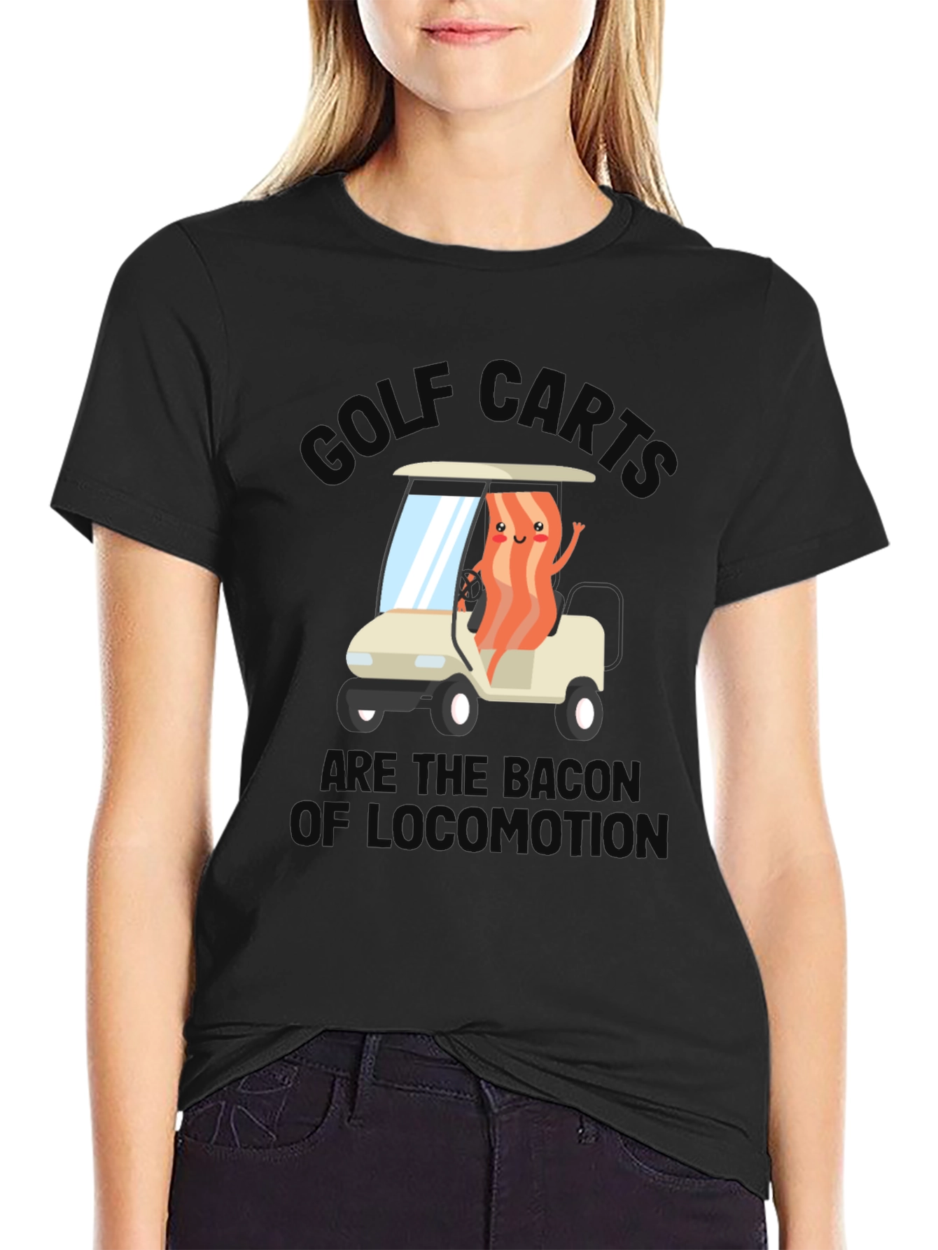 Golf Cart Bacon Funny Humor T-Shirt