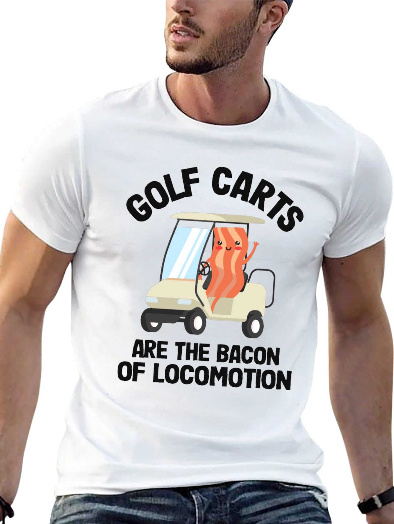 Golf Cart Bacon Funny Humor T-Shirt
