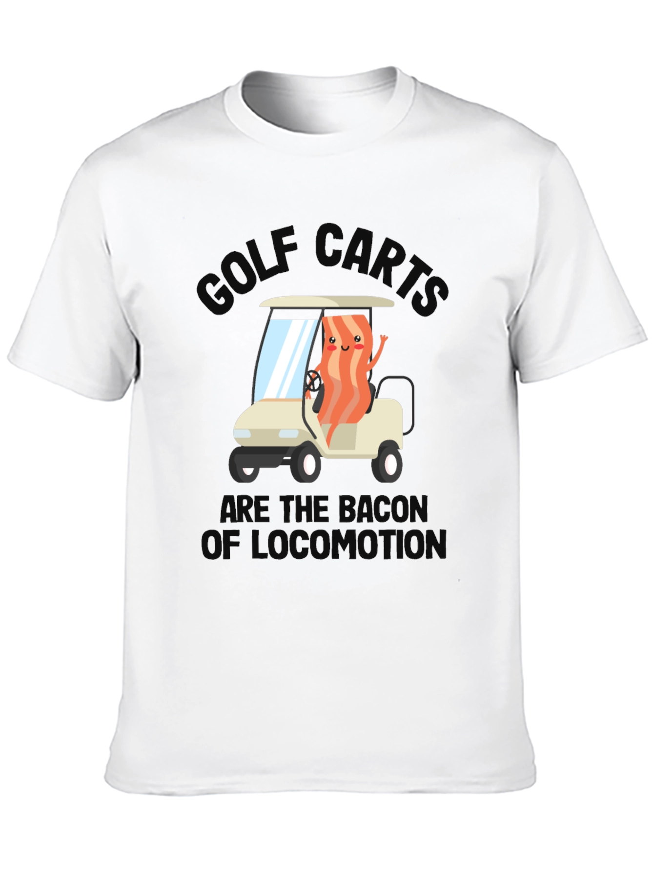 Golf Cart Bacon Funny Humor T-Shirt