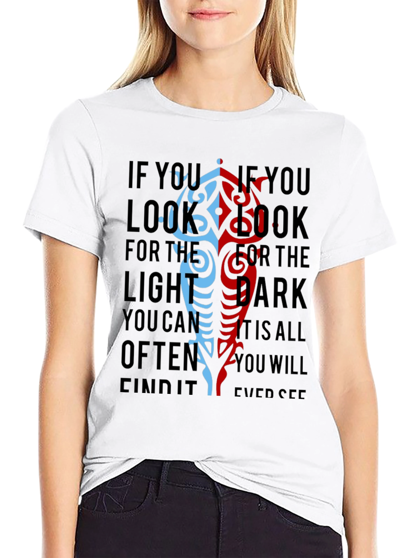 Yin Yang Light Dark T-Shirt - Balance Design