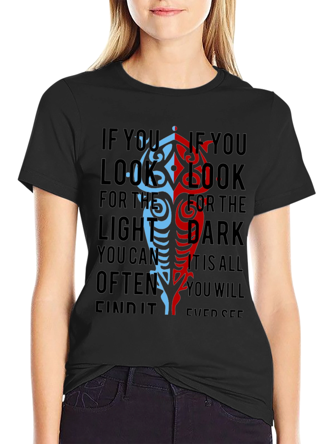Yin Yang Light Dark T-Shirt - Balance Design