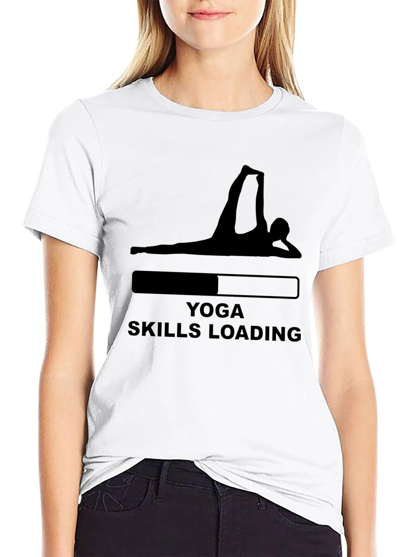 Yoga Skills Loading T-Shirt - Black Graphic Tee