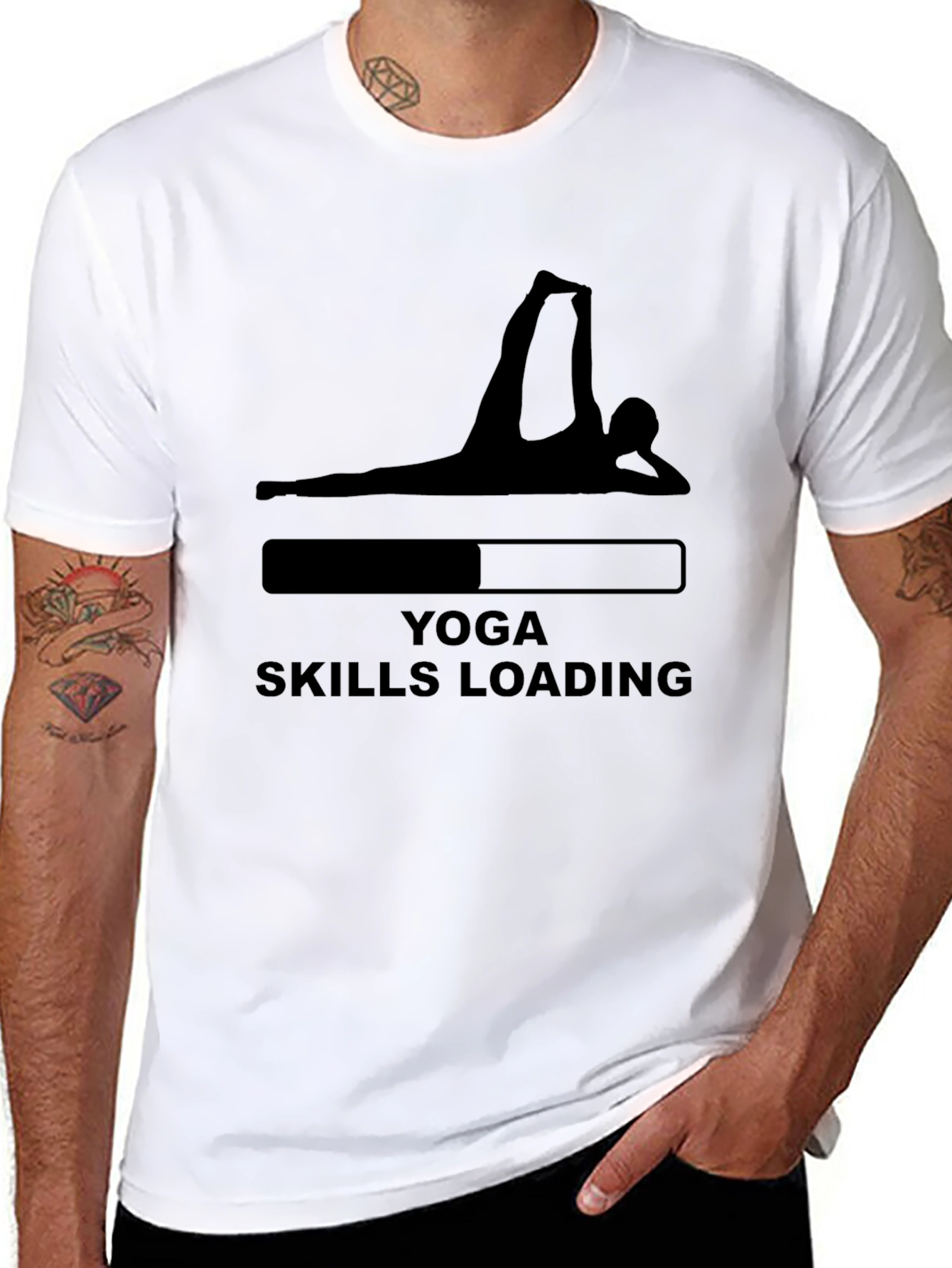 Yoga Skills Loading T-Shirt - Black Graphic Tee