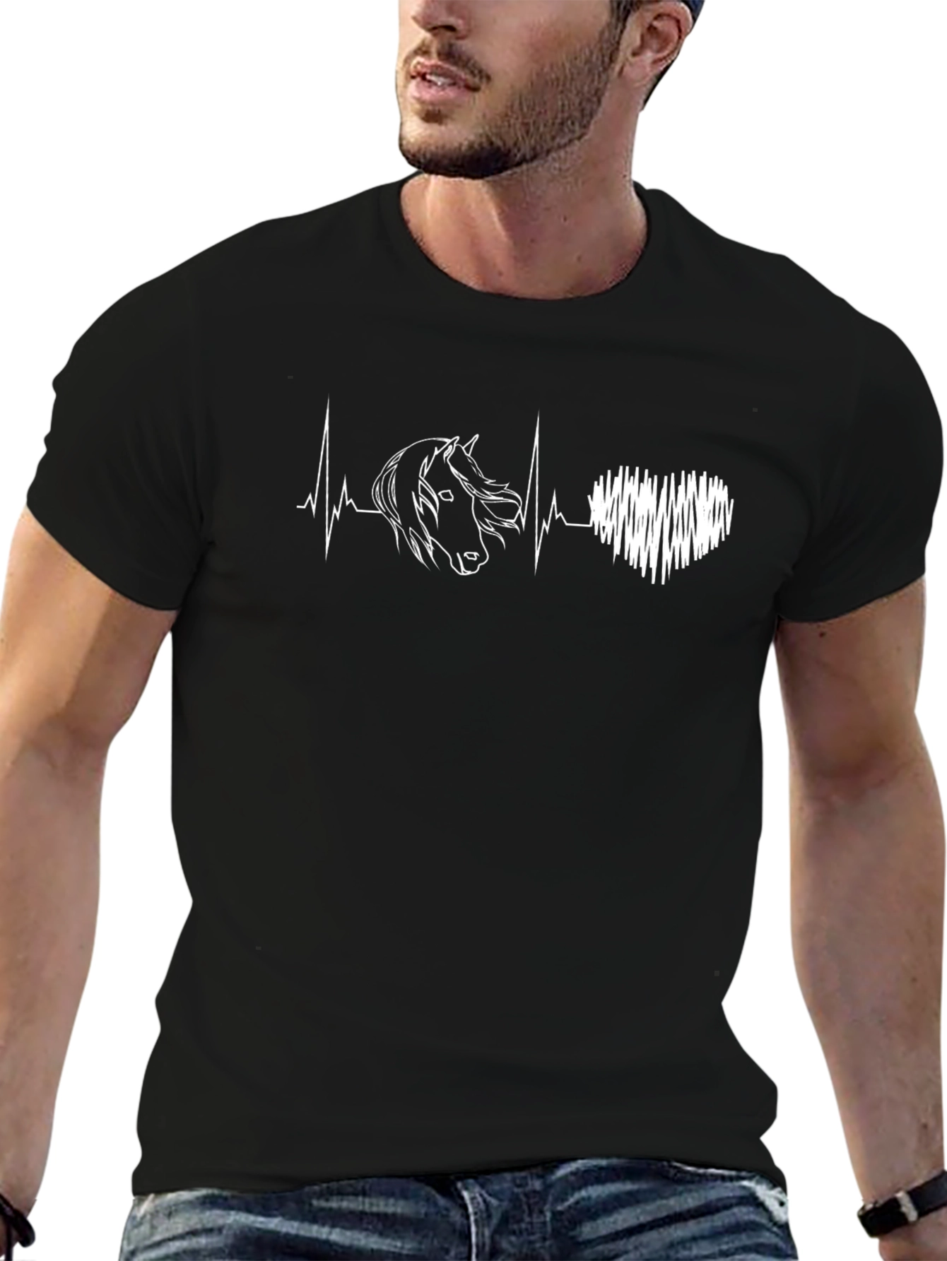 Horse Heartbeat T-Shirt - Equestrian Love