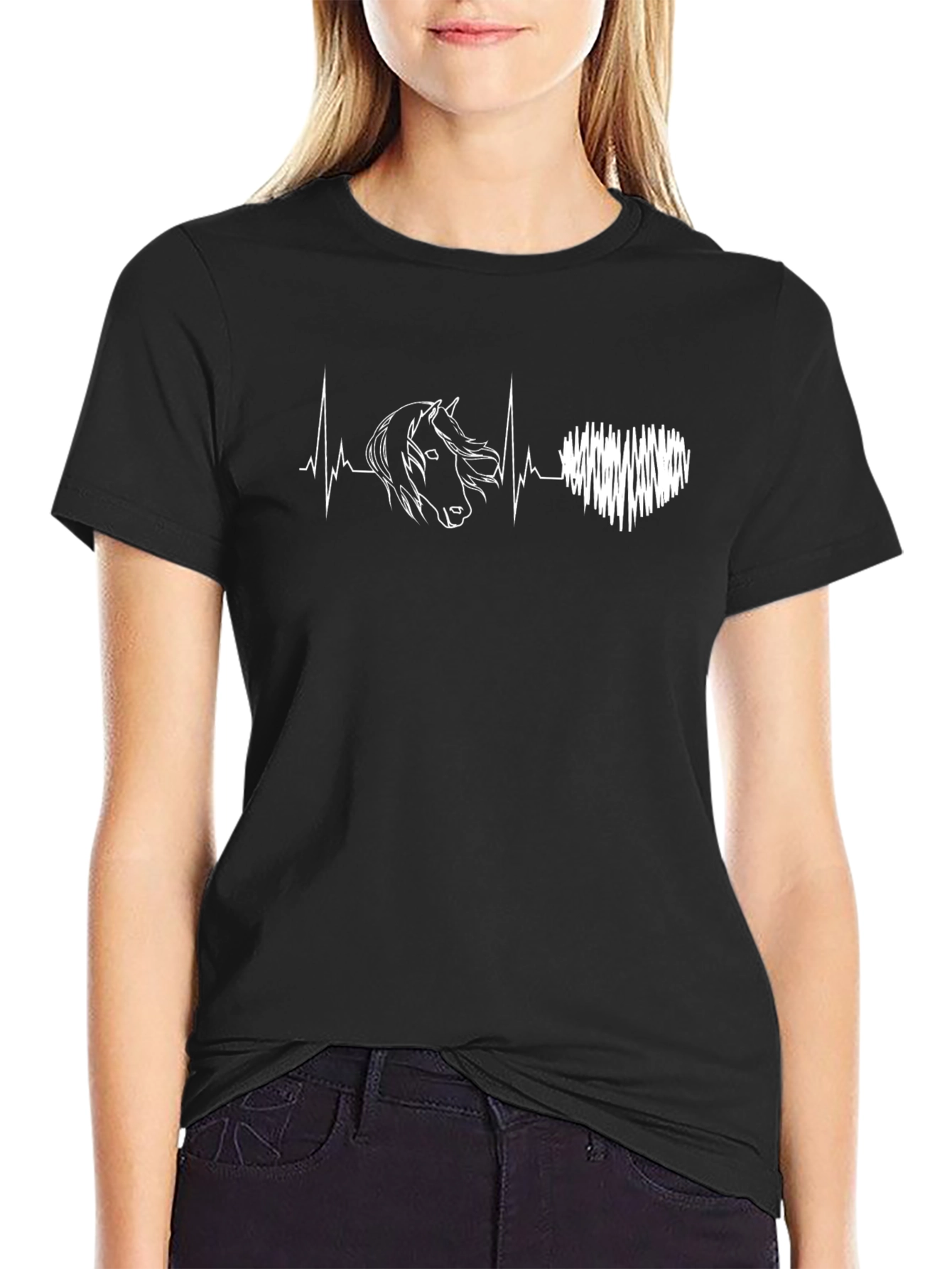 Horse Heartbeat T-Shirt - Equestrian Love