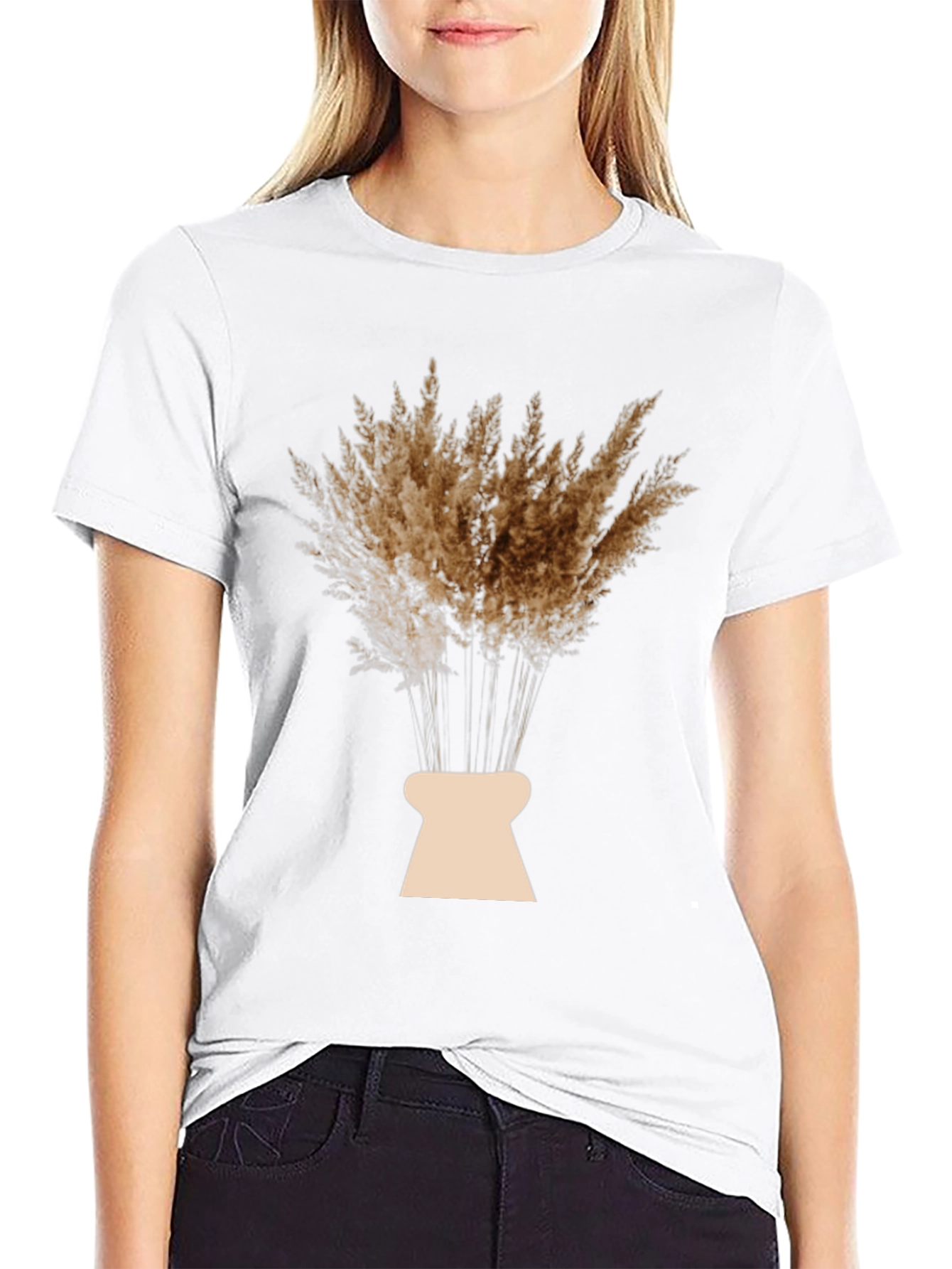Pampas Grass Graphic Black T-Shirt