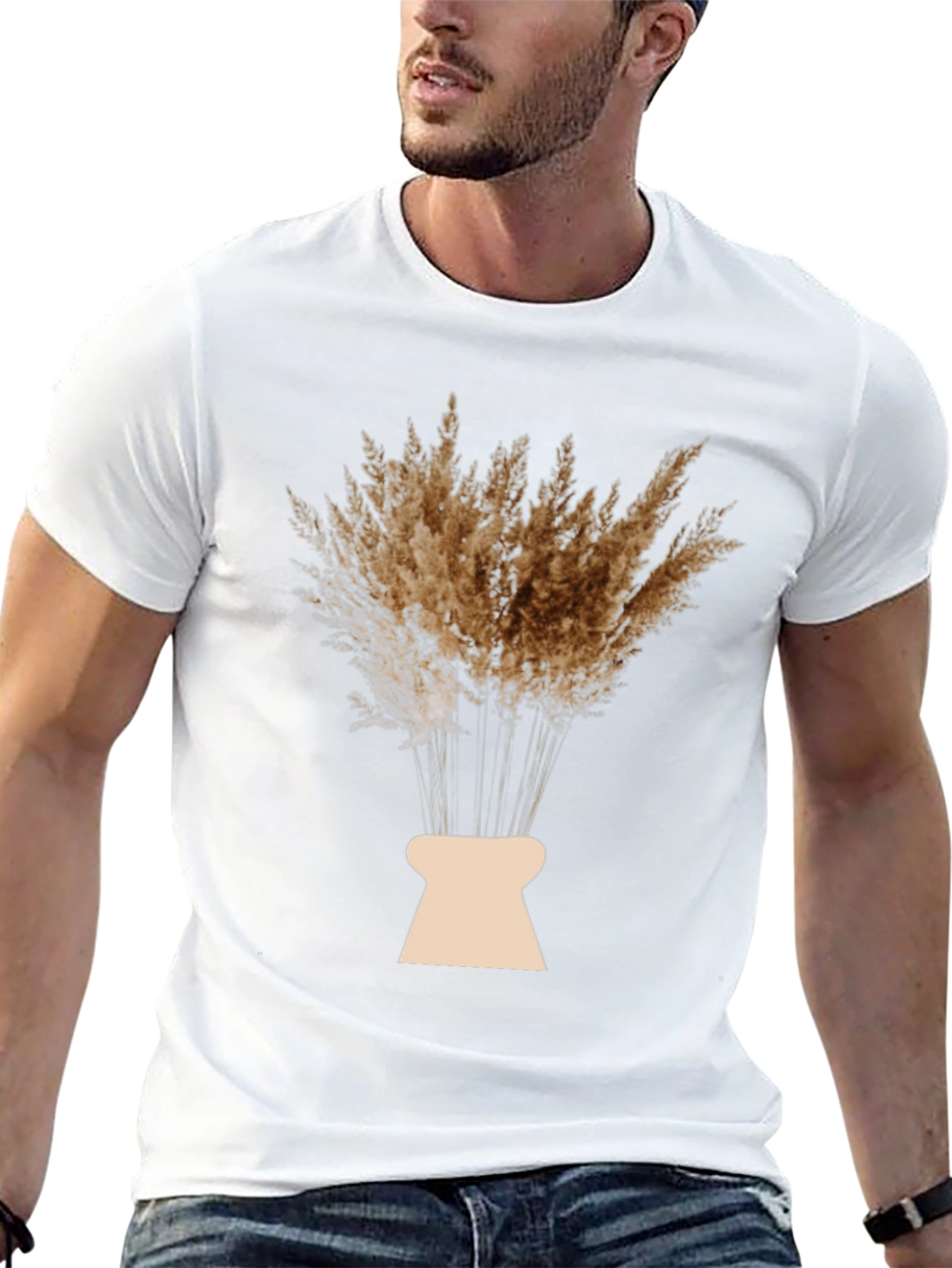 Pampas Grass Graphic Black T-Shirt