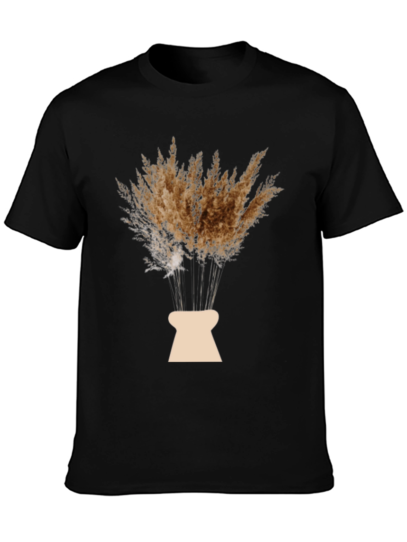 Pampas Grass Graphic Black T-Shirt