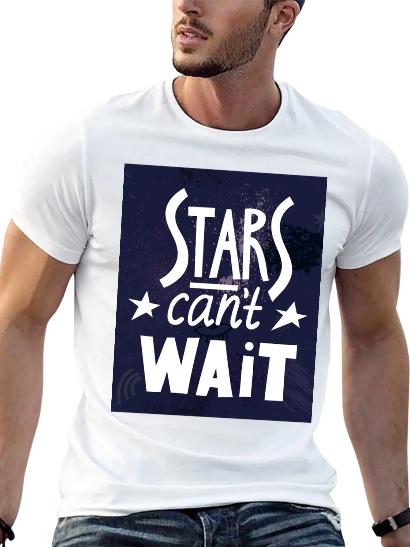 Stars Cant Wait Black Graphic Tee