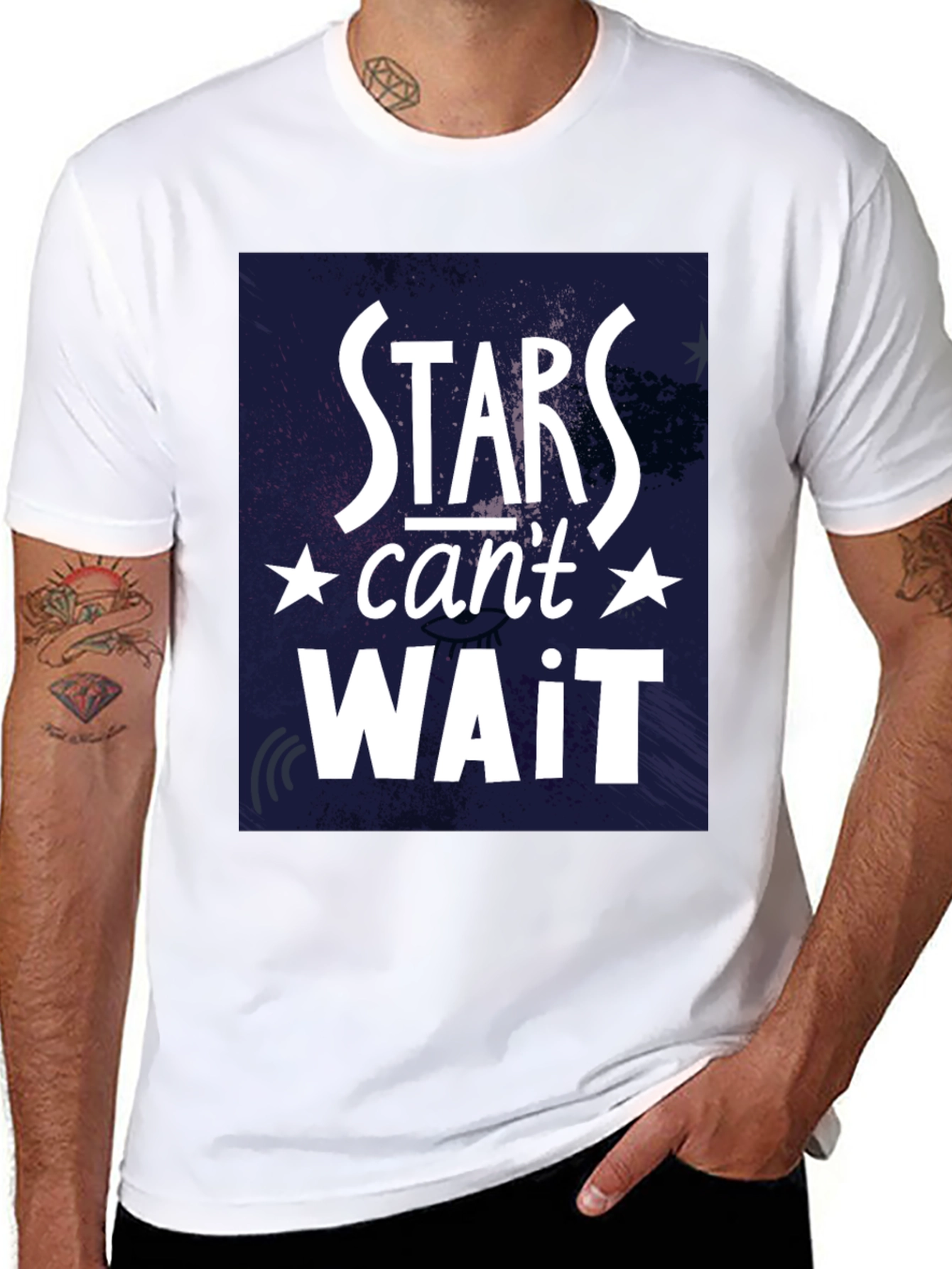 Stars Cant Wait Black Graphic Tee