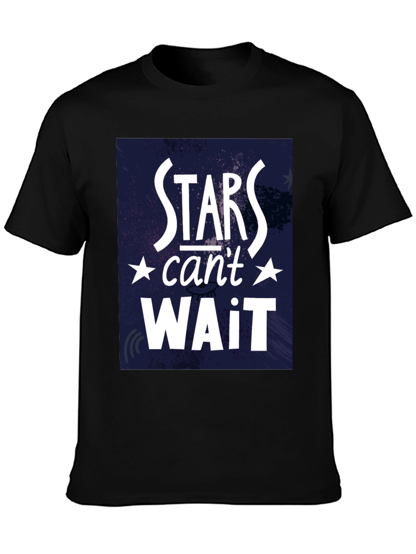 Stars Cant Wait Black Graphic Tee