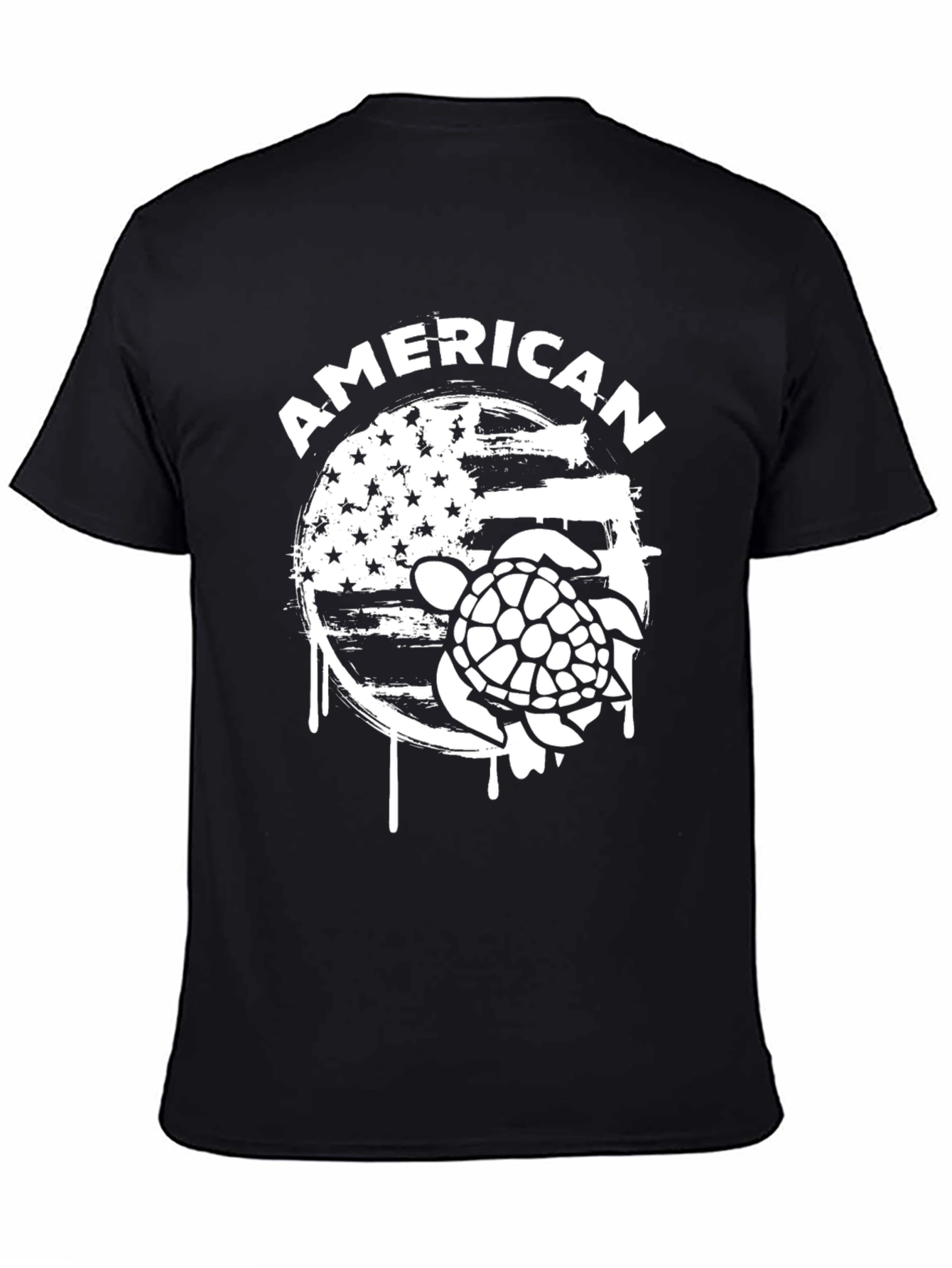 American Turtle Graphic Print Crew Neck T-Shirt