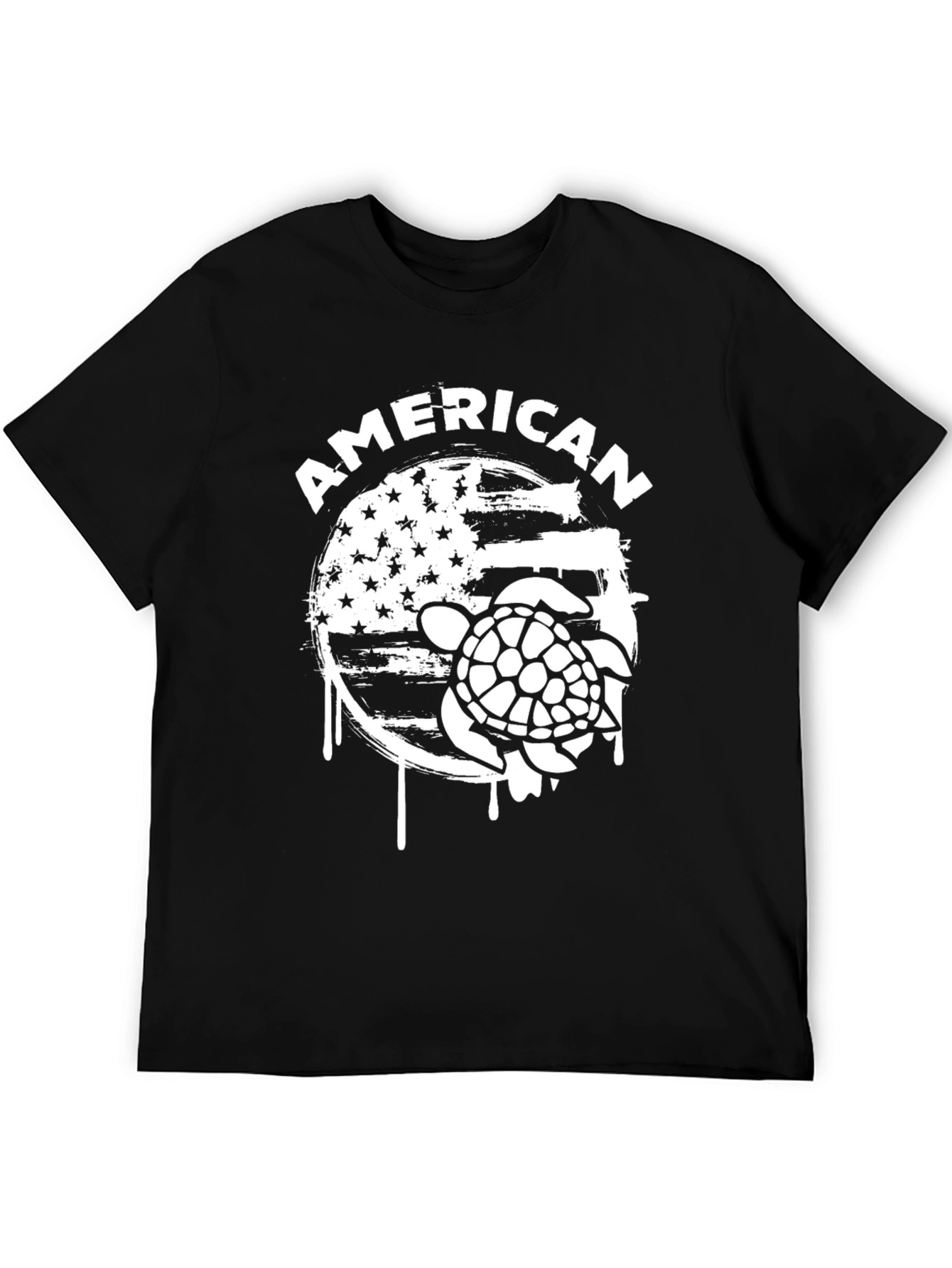 American Turtle Graphic Print Crew Neck T-Shirt