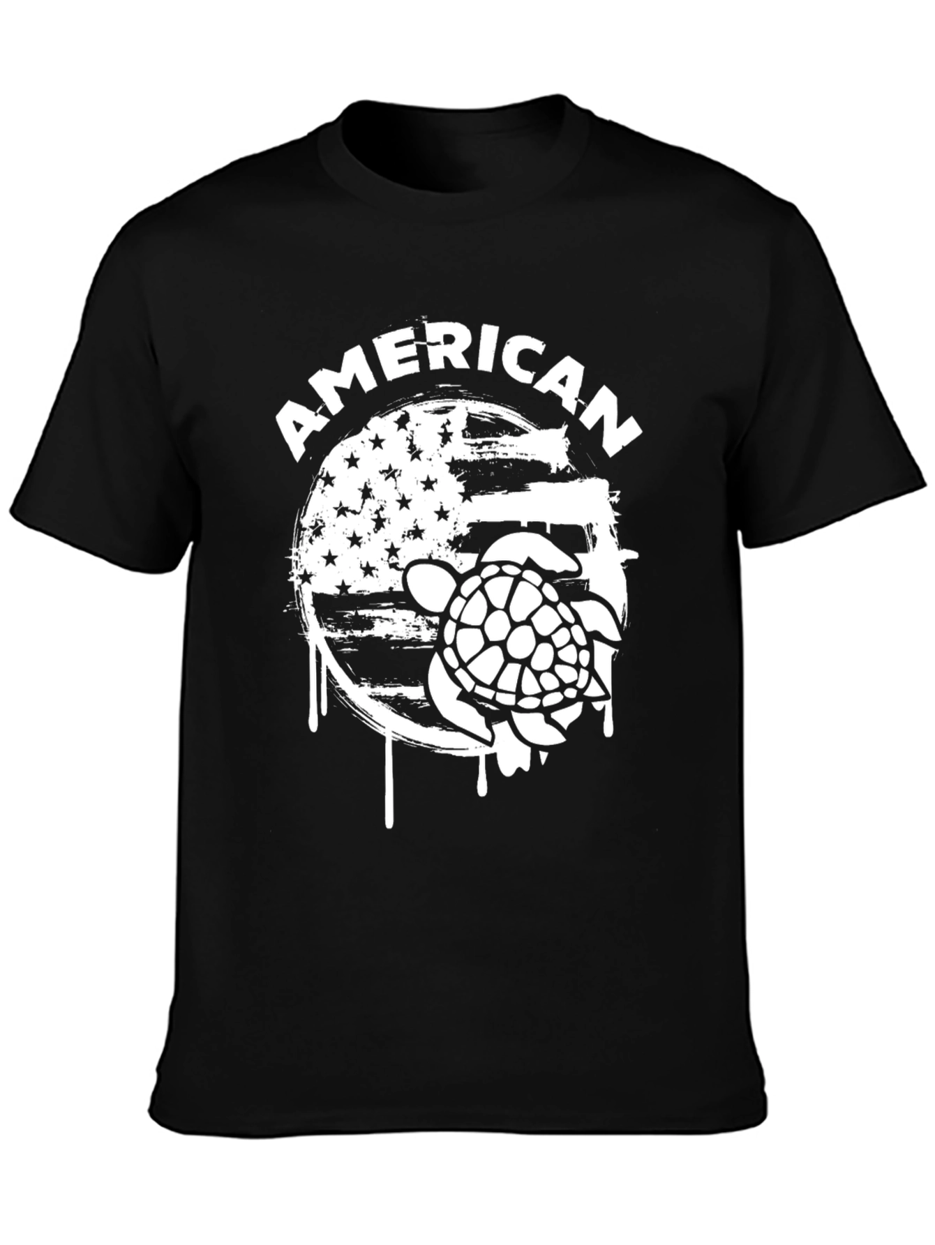 American Turtle Graphic Print Crew Neck T-Shirt