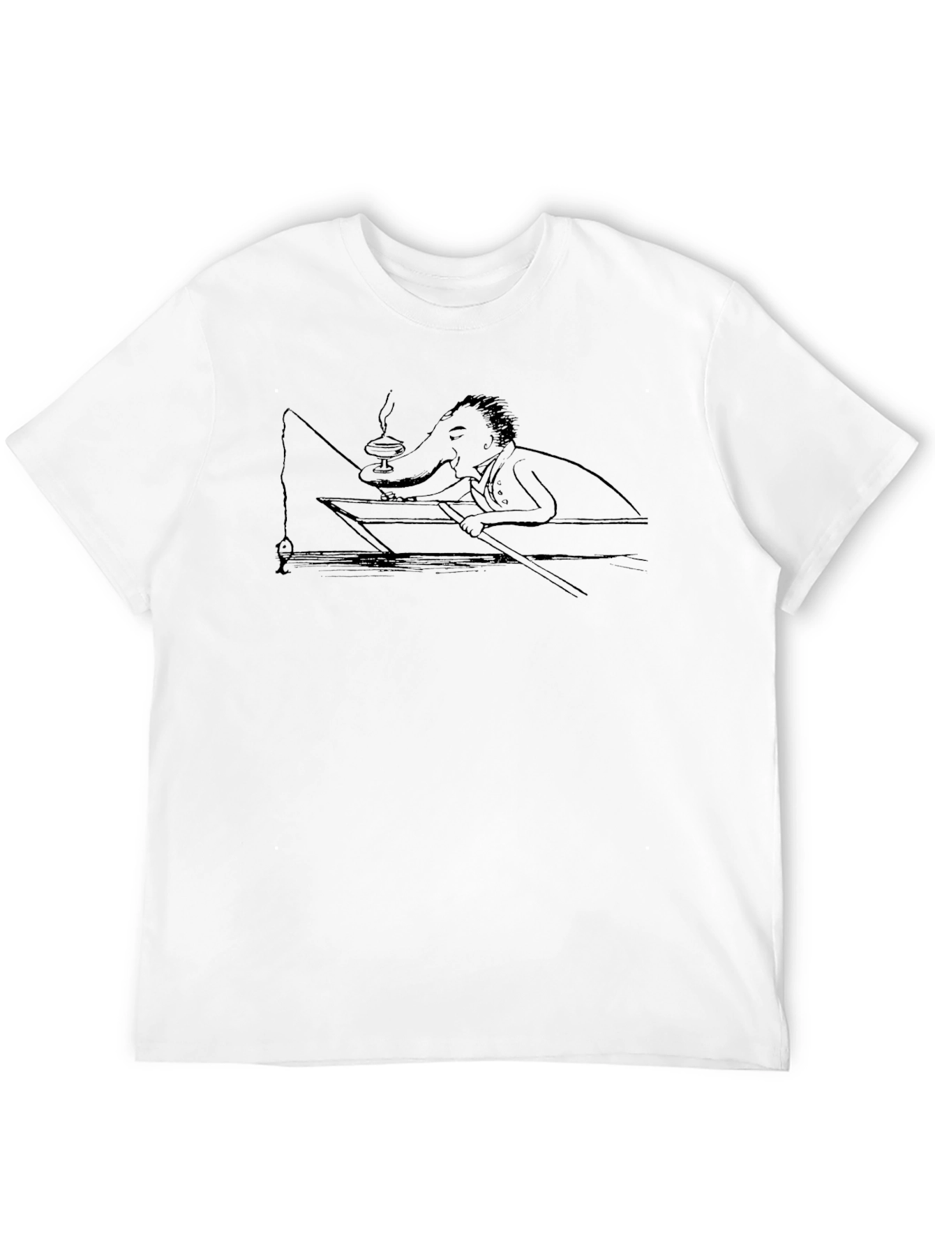 Fishing Man Graphic Black T-Shirt