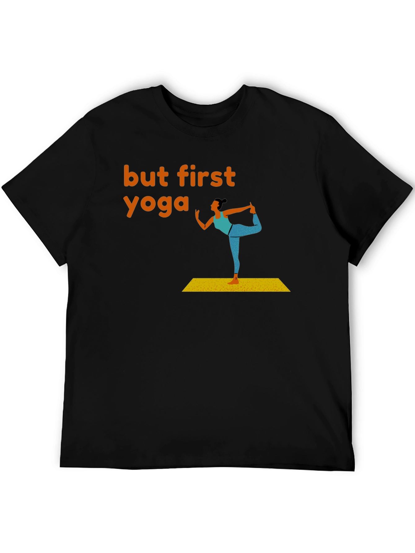 But First Yoga Graphic Tee - Mens Black T-Shirt