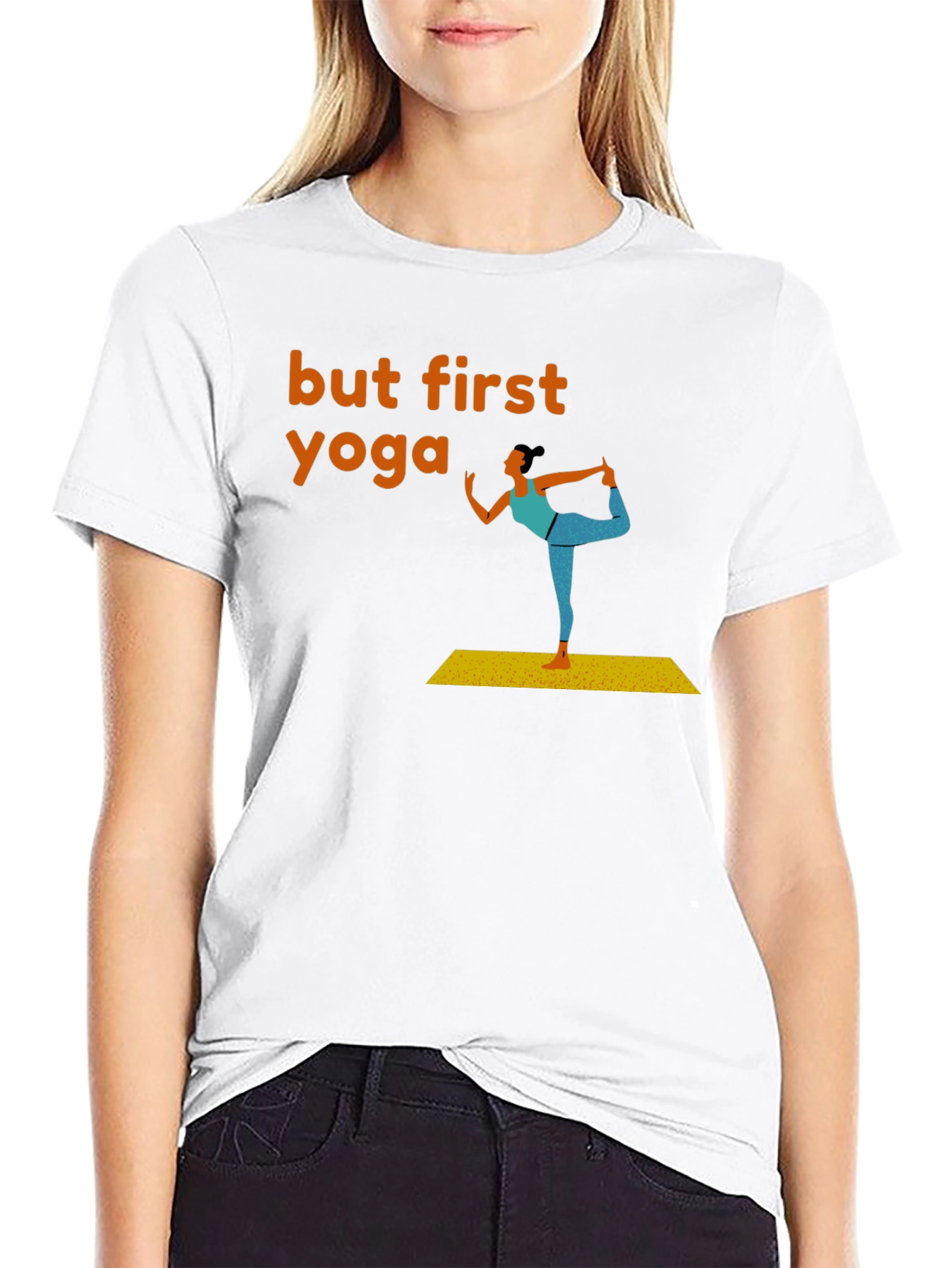 But First Yoga Graphic Tee - Mens Black T-Shirt