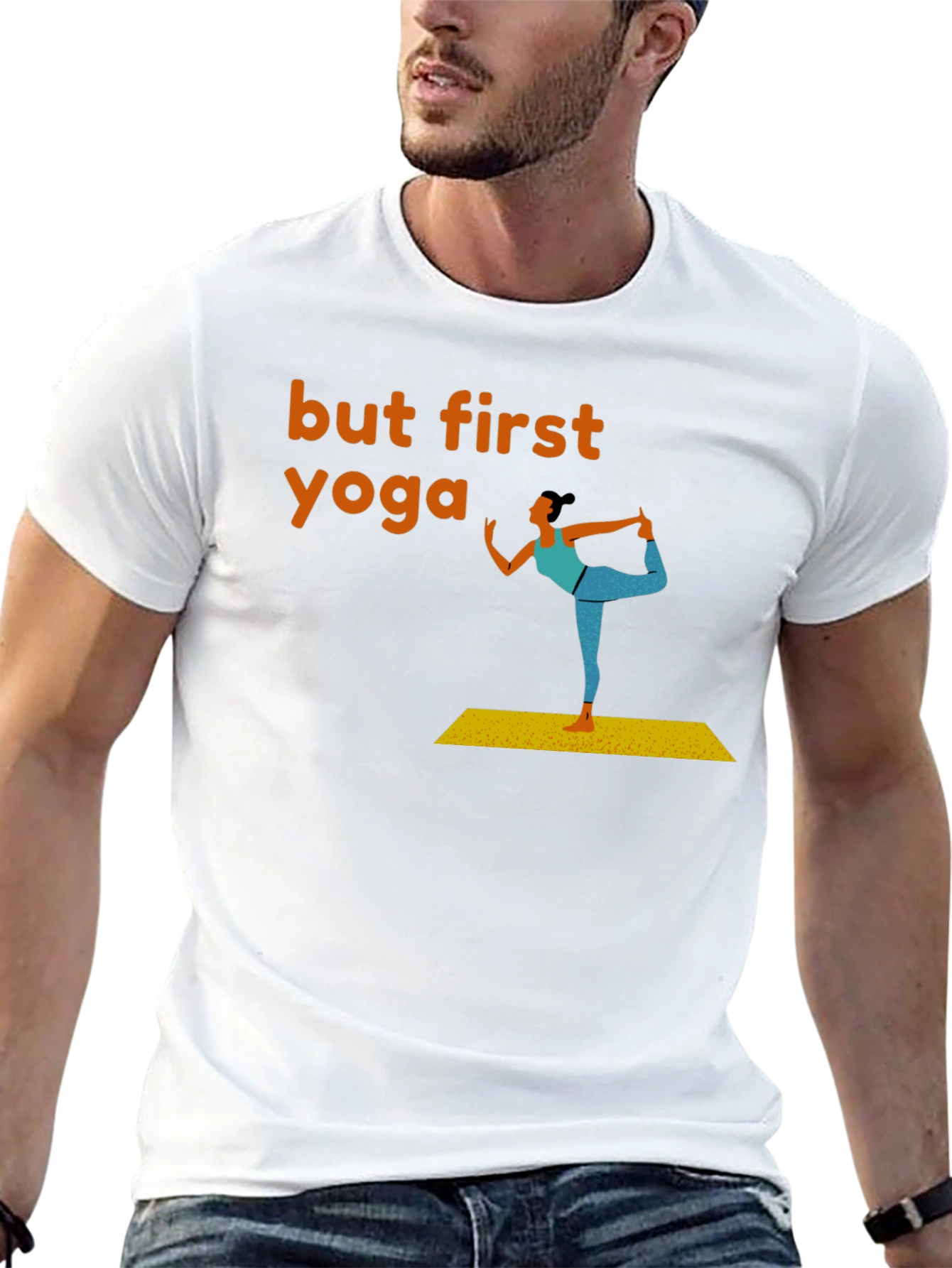 But First Yoga Graphic Tee - Mens Black T-Shirt