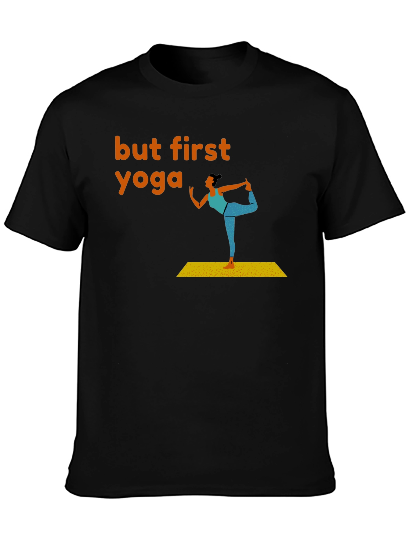 But First Yoga Graphic Tee - Mens Black T-Shirt
