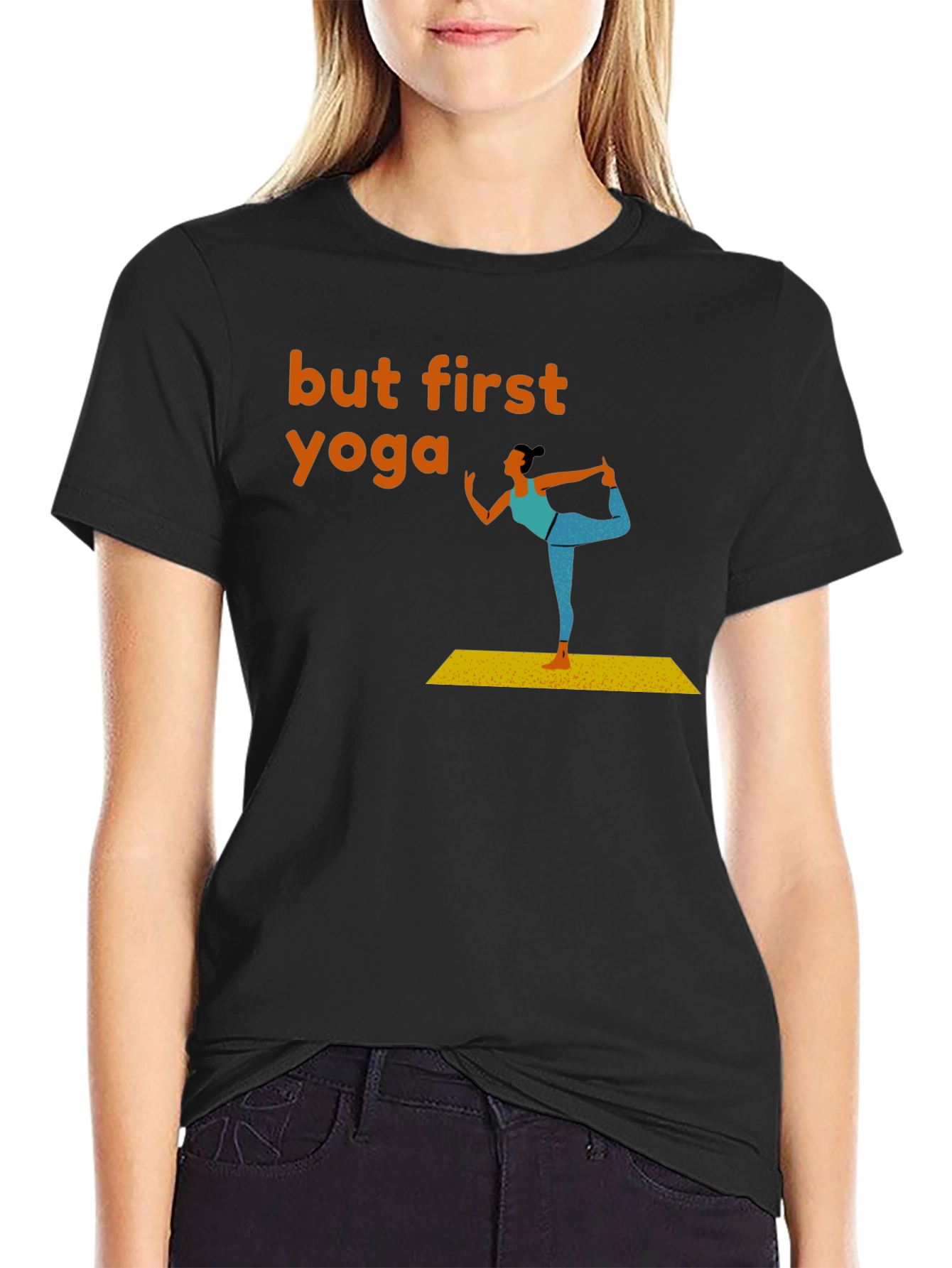 But First Yoga Graphic Tee - Mens Black T-Shirt