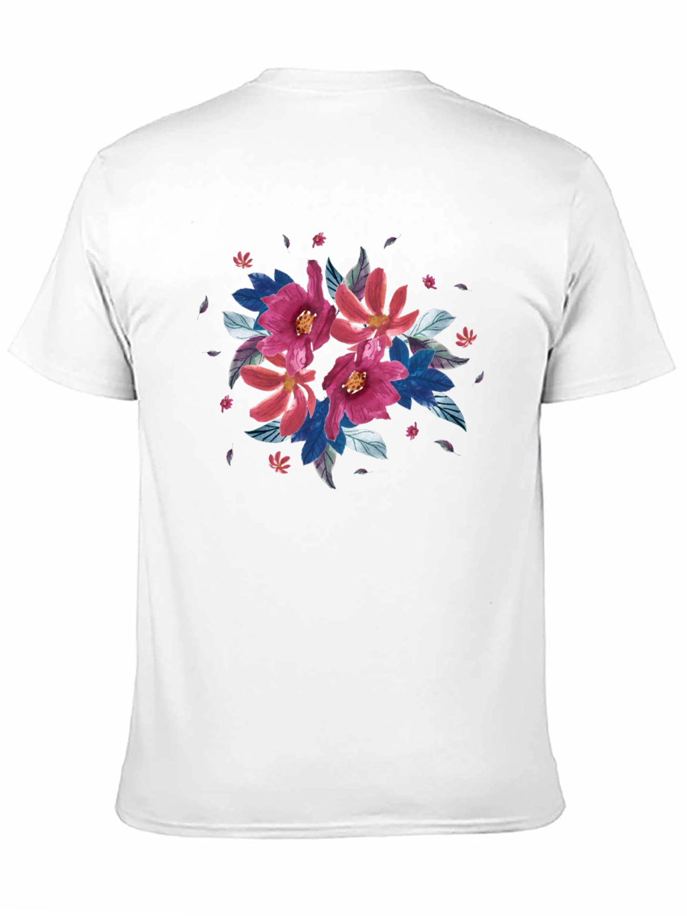 Floral Print Black T-Shirt - Casual Style