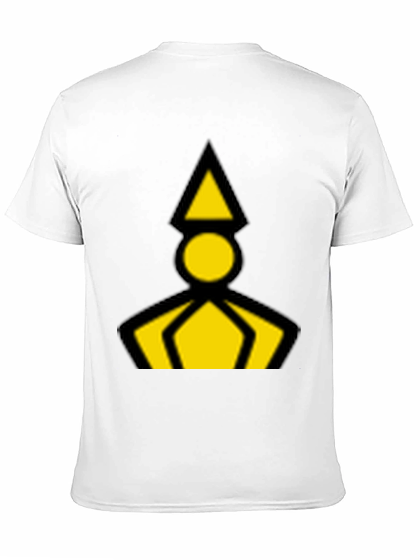 Geometric Graphic Tee - Black with Yellow Design