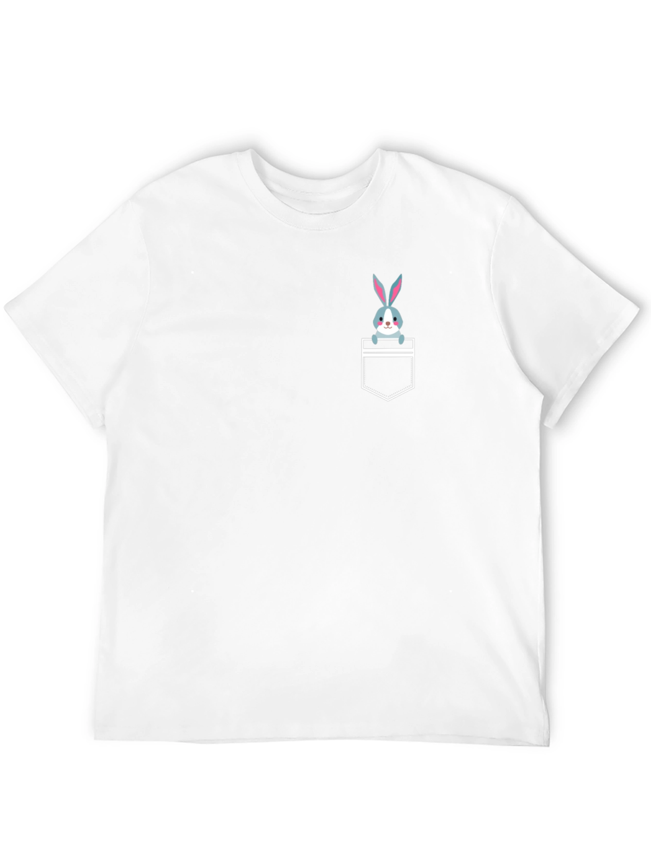 Cute Rabbit Pocket T-Shirt - Black