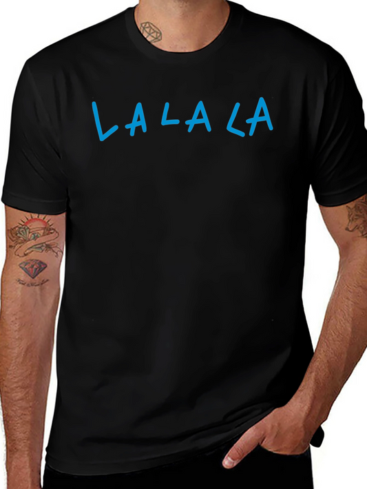 La La La Graphic Tee - Black Casual T-Shirt
