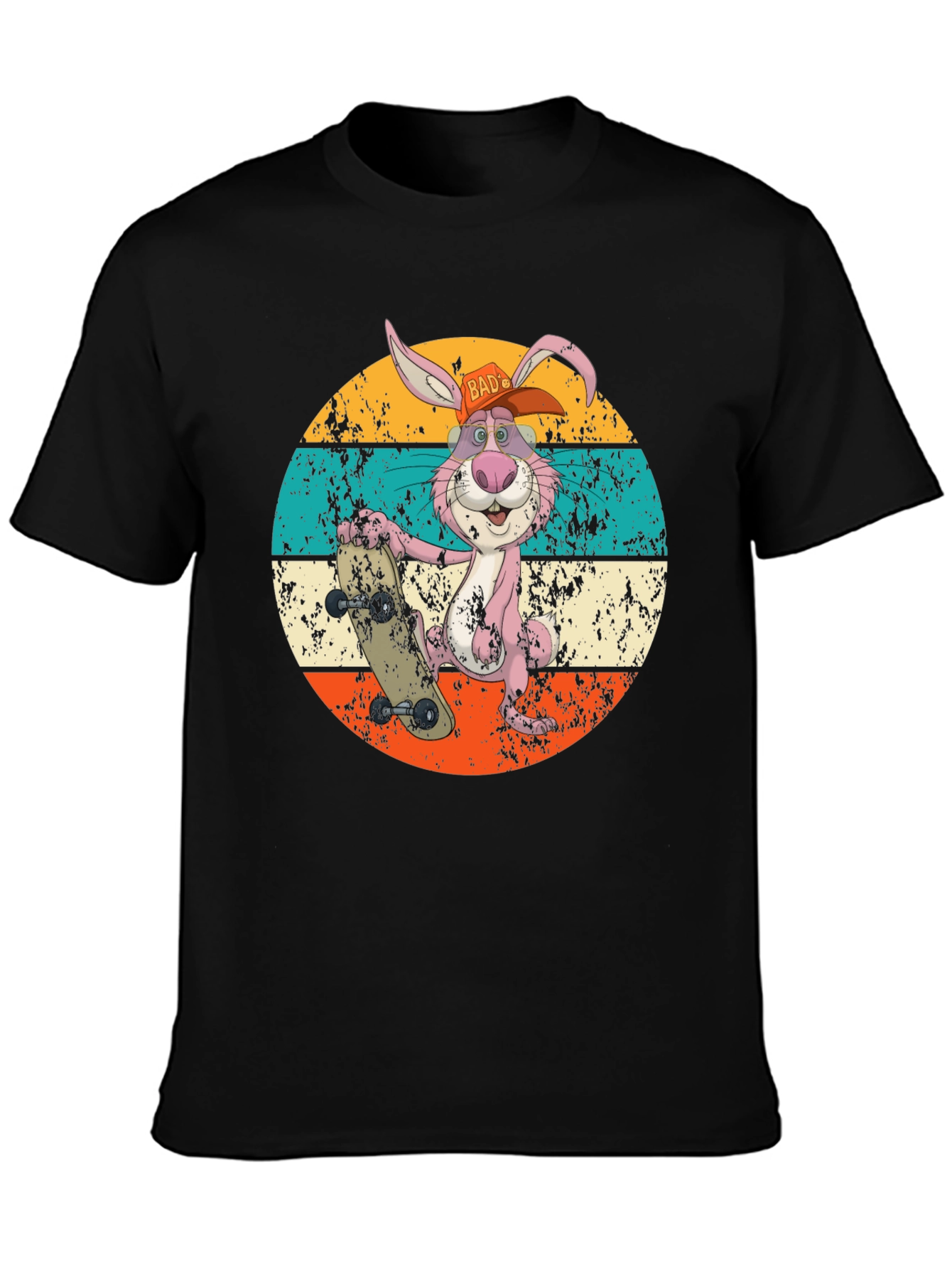 Retro Skater Rabbit Graphic T-Shirt