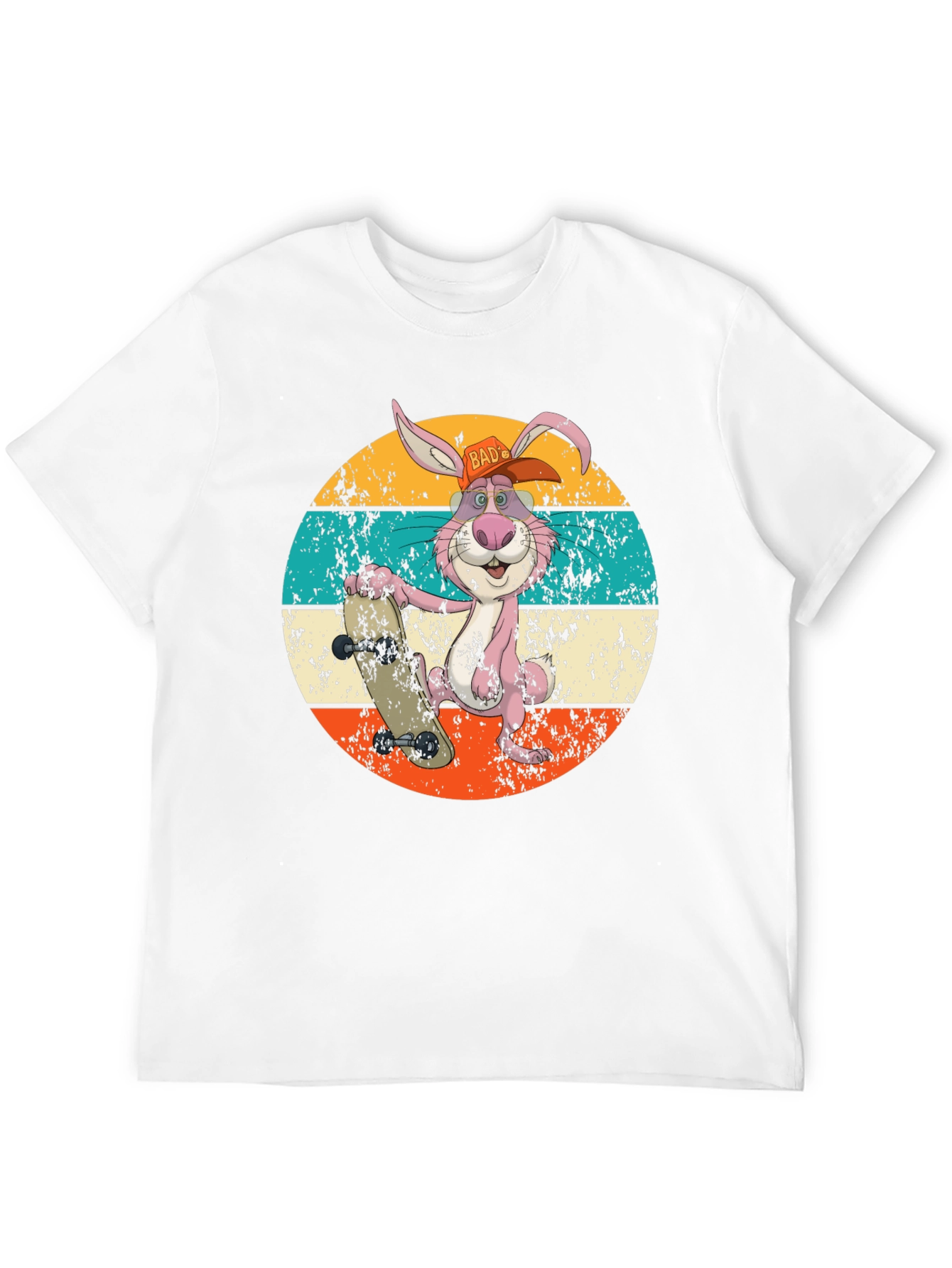 Retro Skater Rabbit Graphic T-Shirt