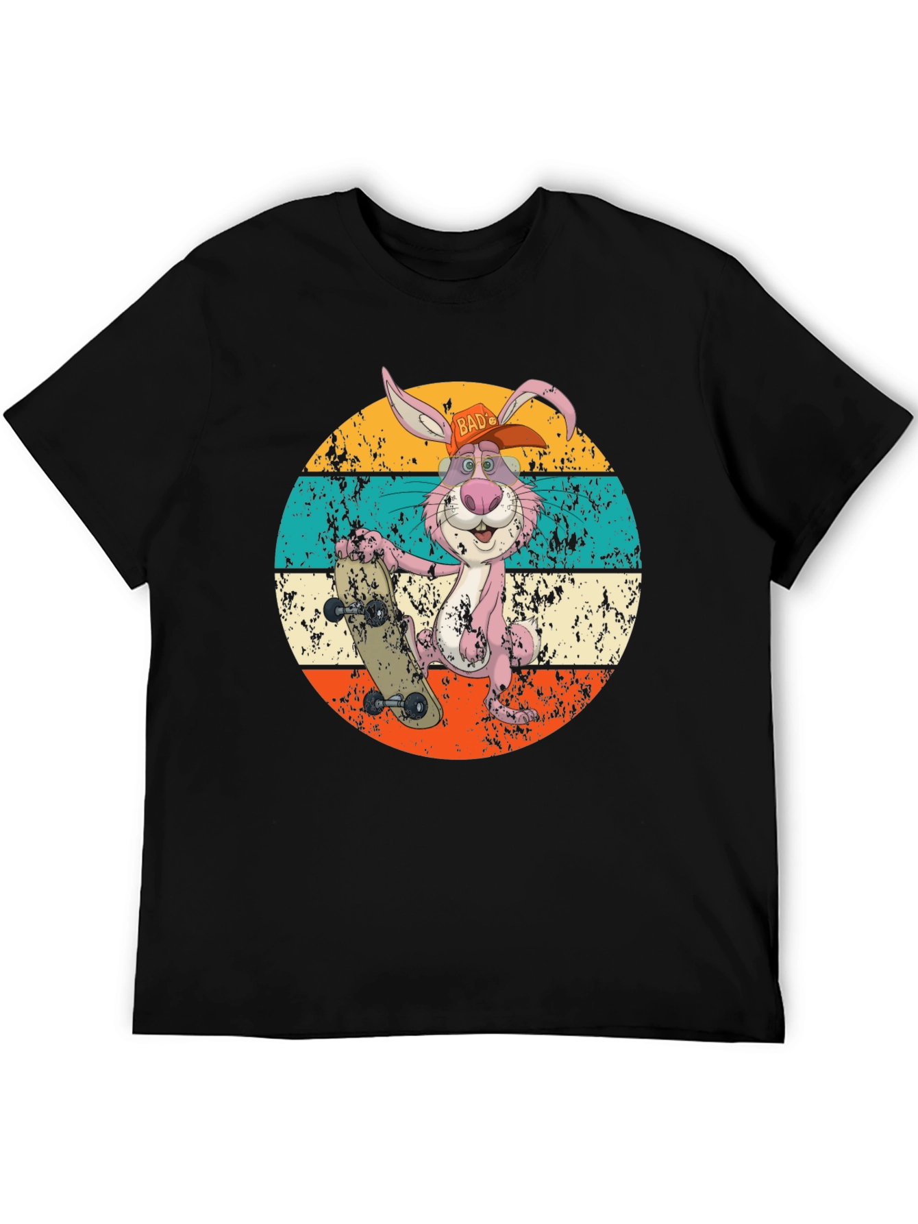 Retro Skater Rabbit Graphic T-Shirt