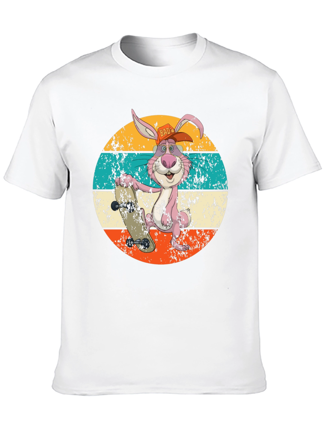 Retro Skater Rabbit Graphic T-Shirt