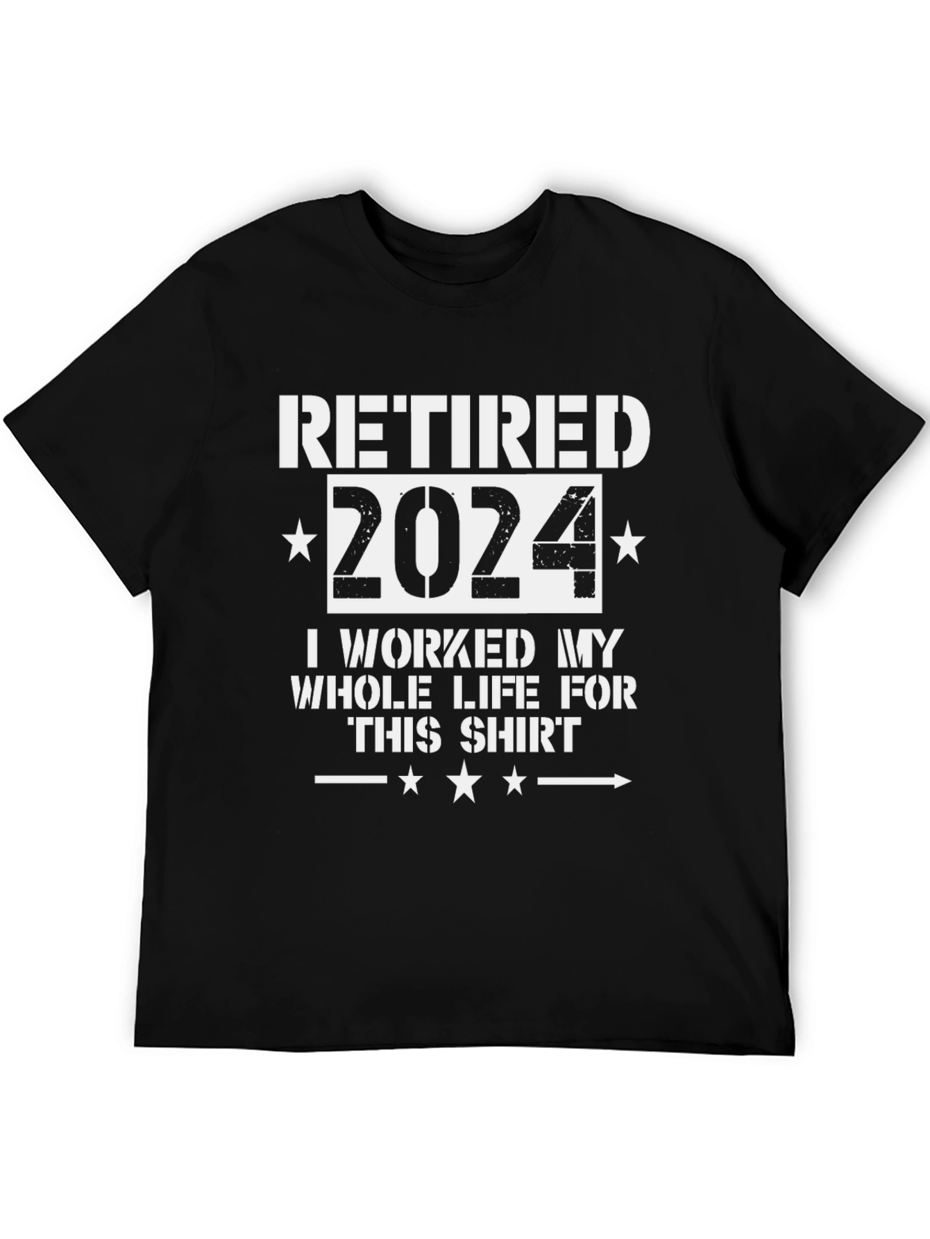 Retired 2024 Graphic Tee - Black Cotton T-Shirt
