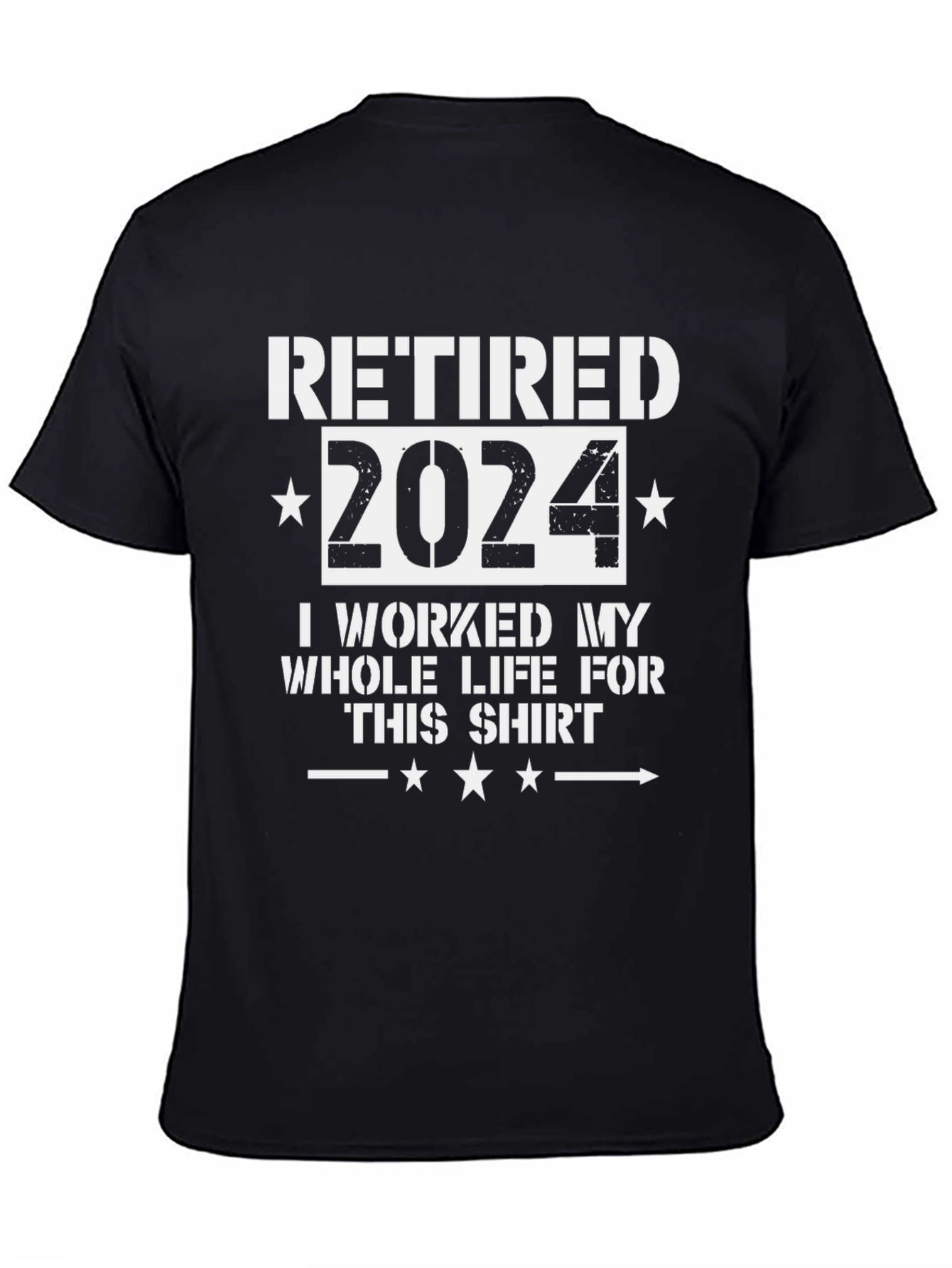 Retired 2024 Graphic Tee - Black Cotton T-Shirt