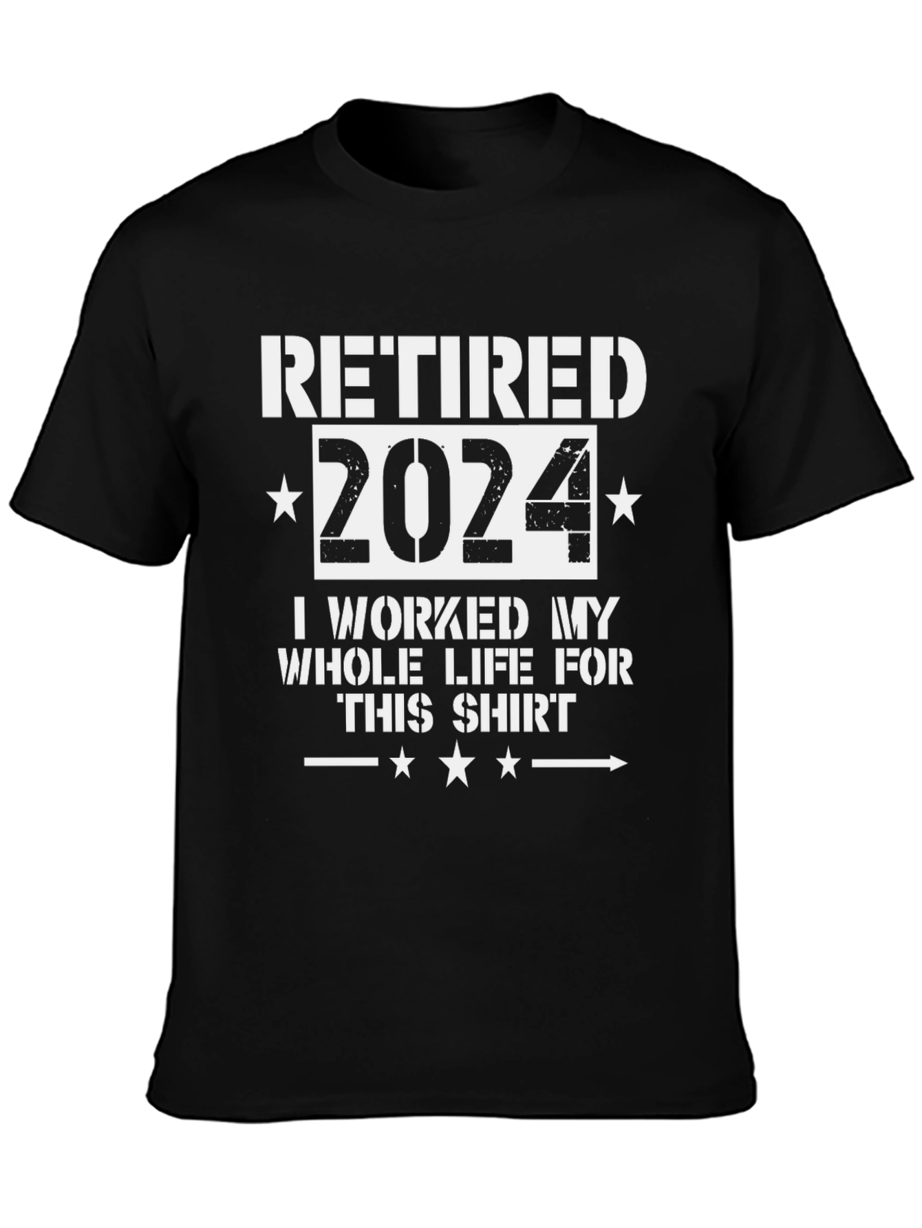 Retired 2024 Graphic Tee - Black Cotton T-Shirt