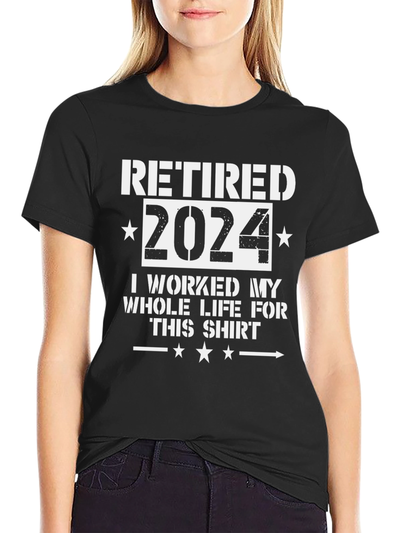 Retired 2024 Graphic Tee - Black Cotton T-Shirt