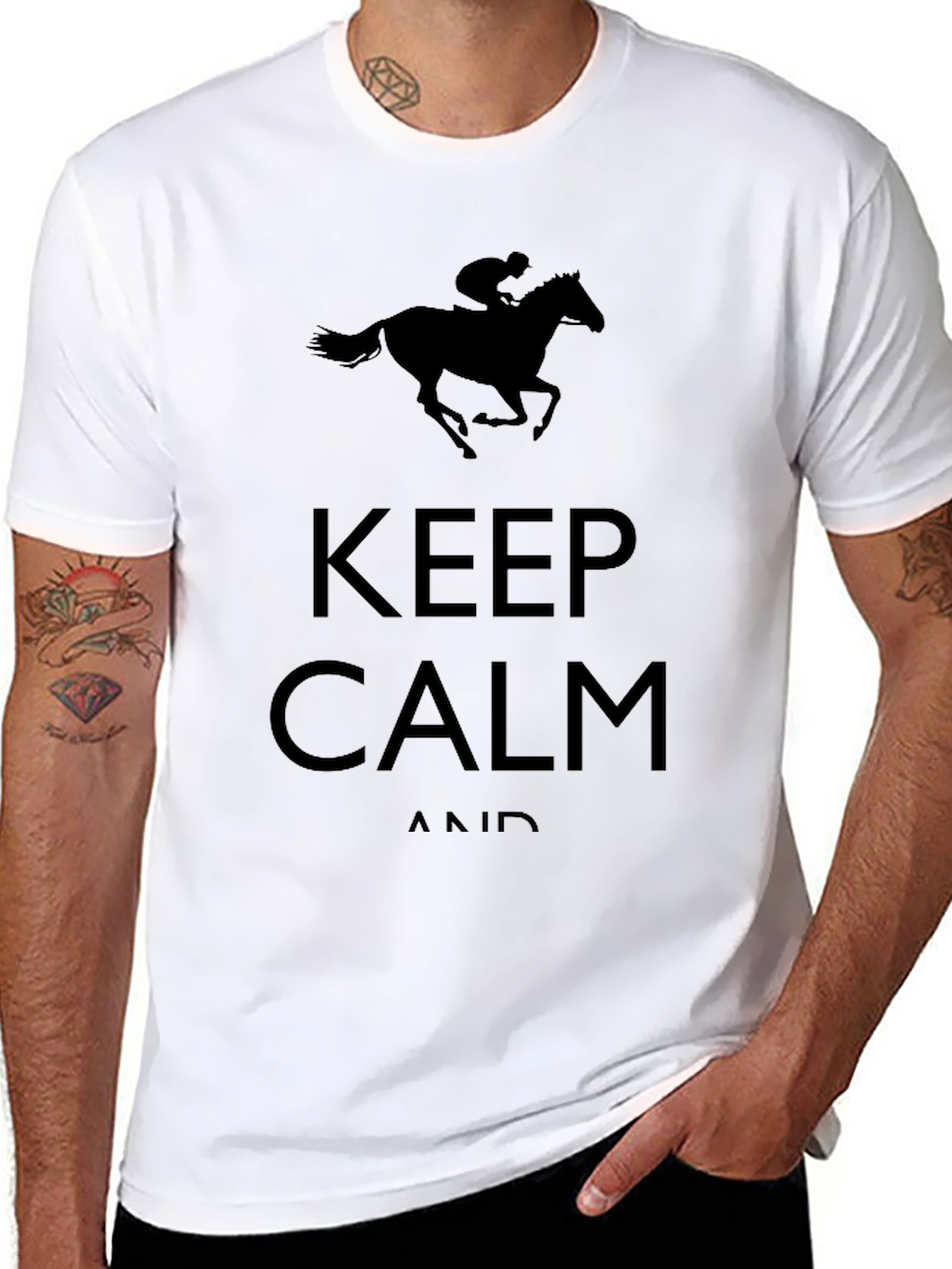 Keep Calm and Ride On Black T-Shirt