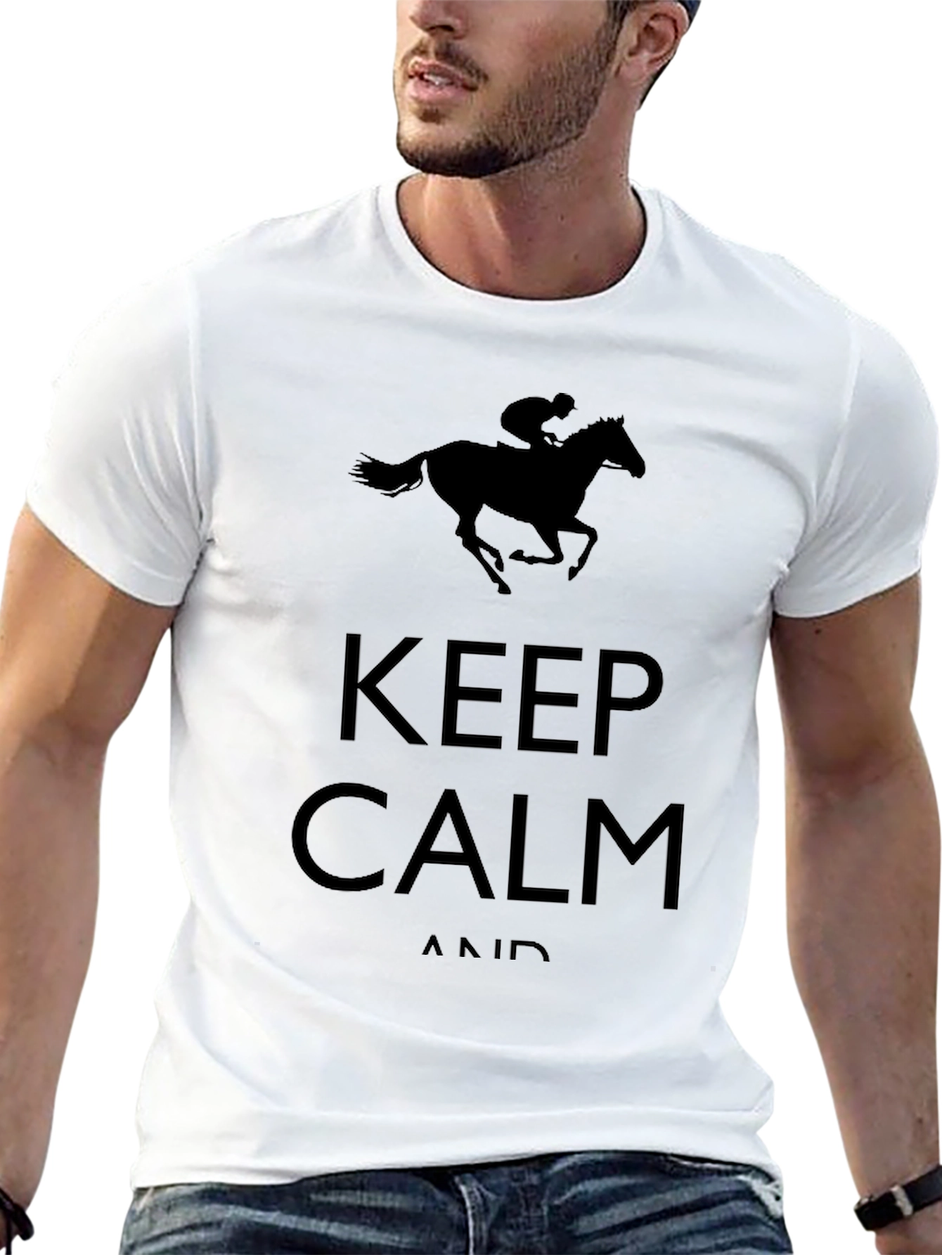 Keep Calm and Ride On Black T-Shirt