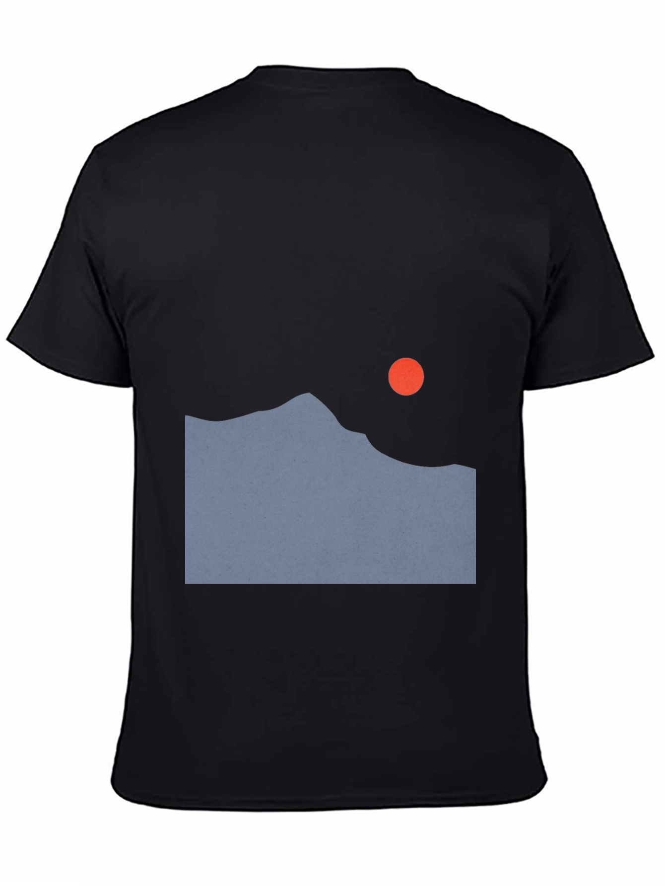 Minimalist Mountain Sunset Black T-Shirt