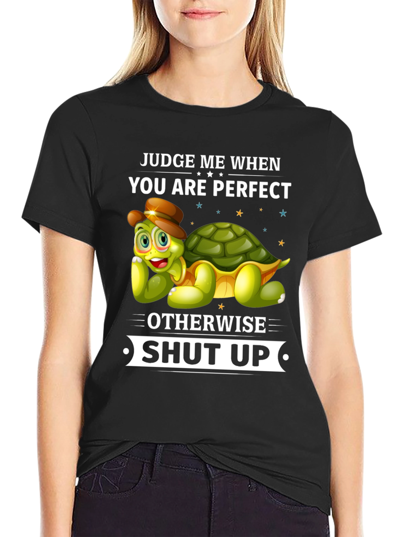 Judge Me When You Are Perfect Turtle Graphic Tee
