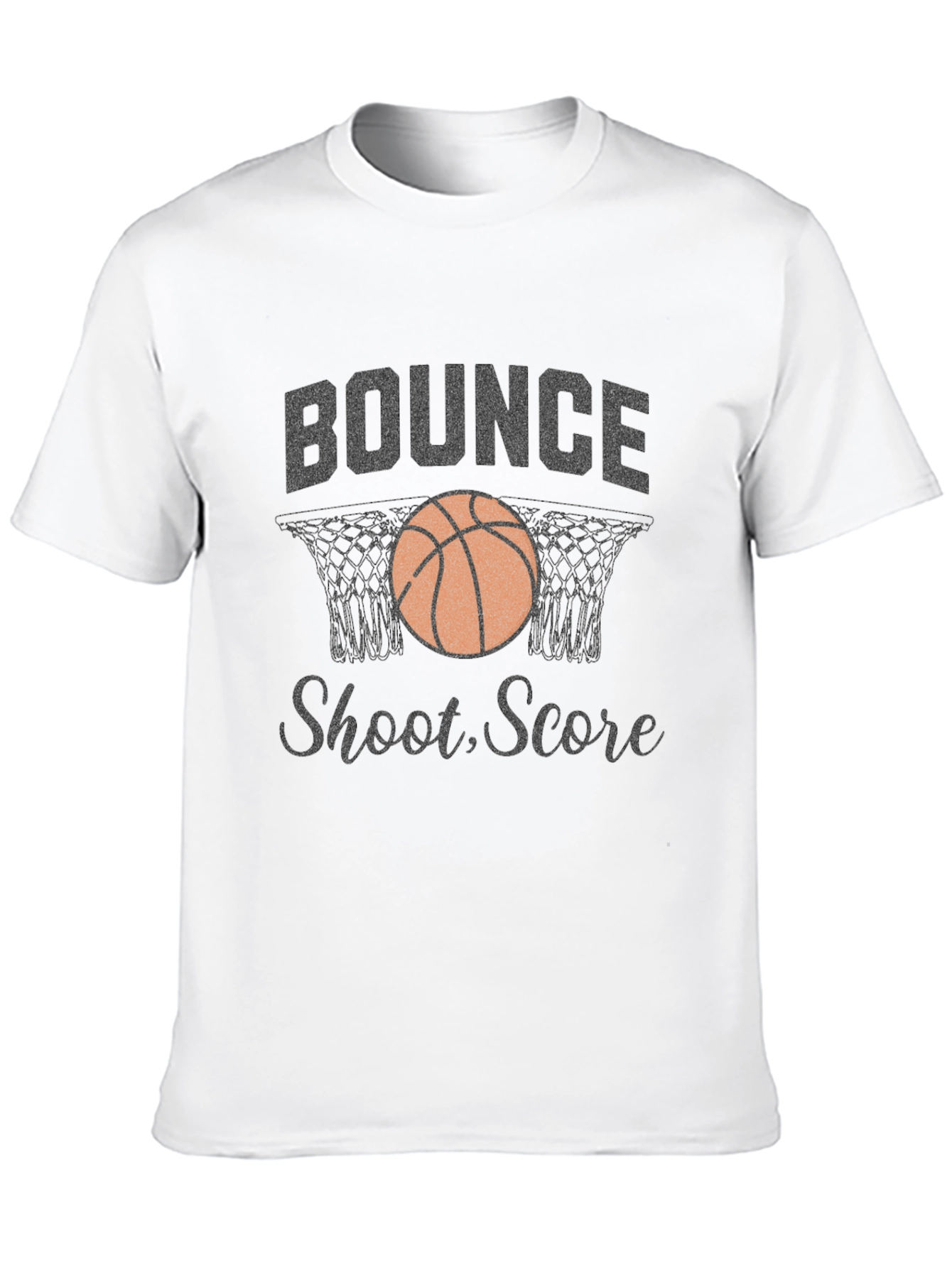 Bounce Shoot Score Black Basketball T-Shirt