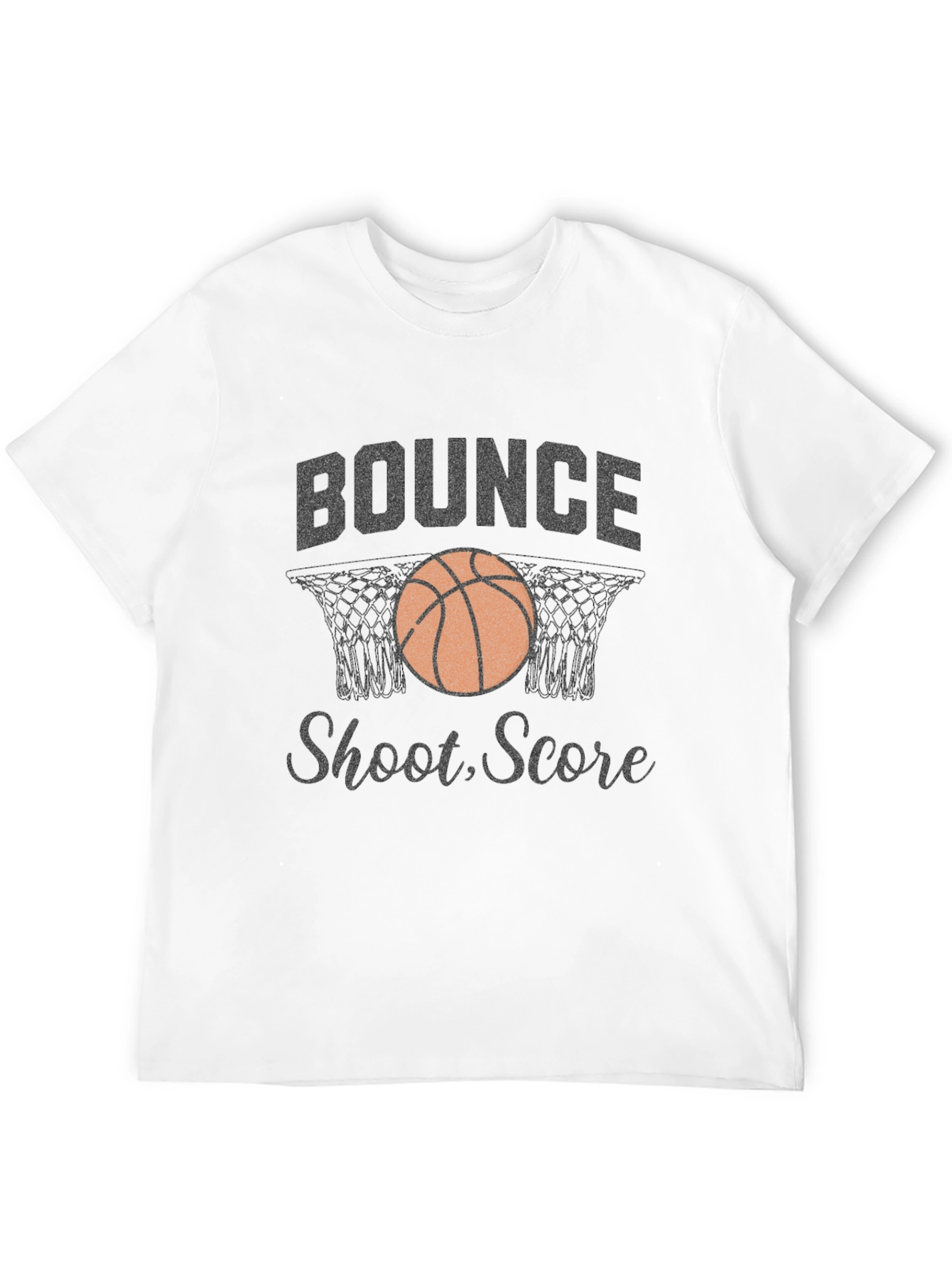 Bounce Shoot Score Black Basketball T-Shirt
