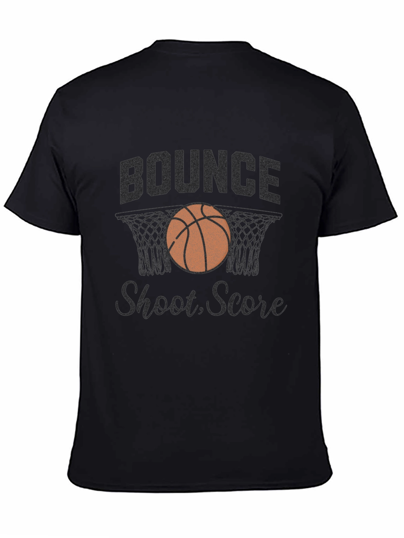 Bounce Shoot Score Black Basketball T-Shirt