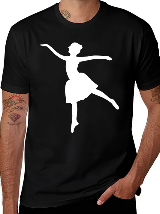 Ballerina Graphic Tee - Black Cotton Comfort