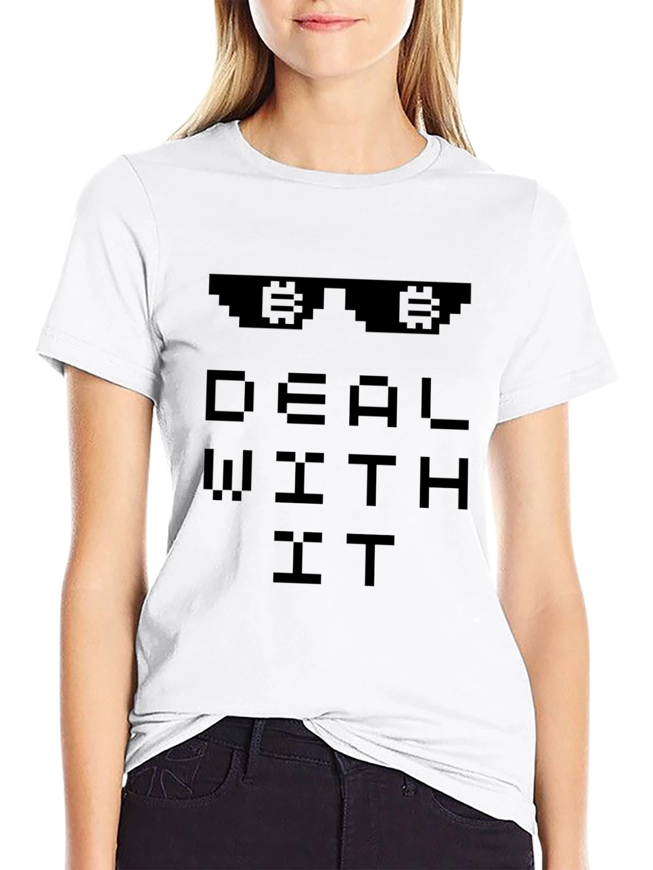 Bitcoin Deal With It Graphic Tee
