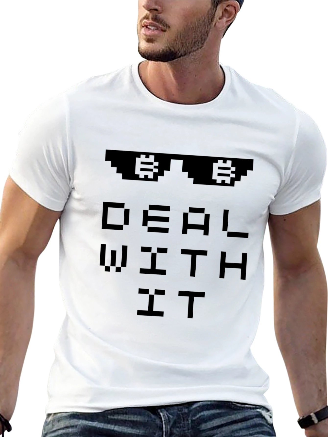 Bitcoin Deal With It Graphic Tee