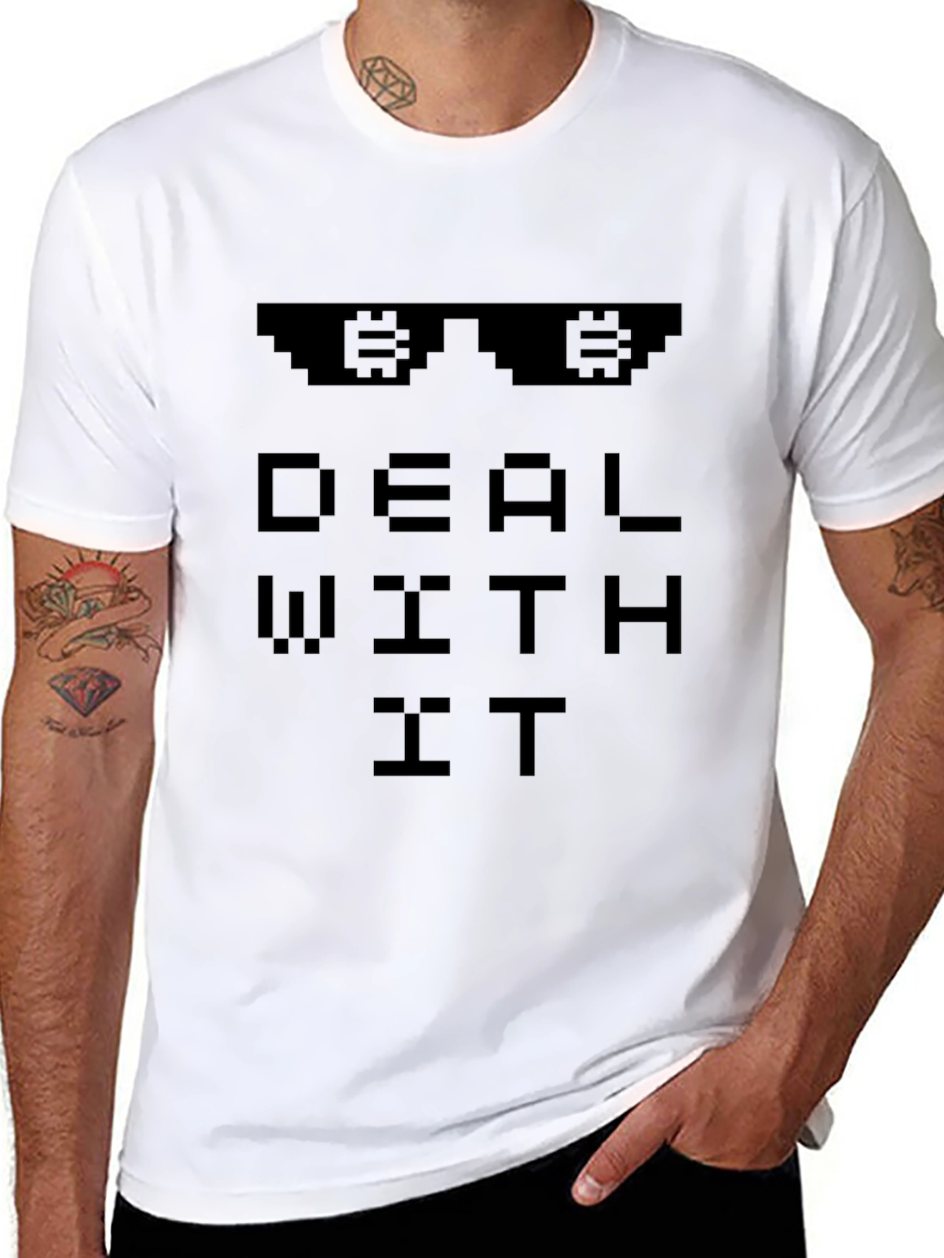 Bitcoin Deal With It Graphic Tee