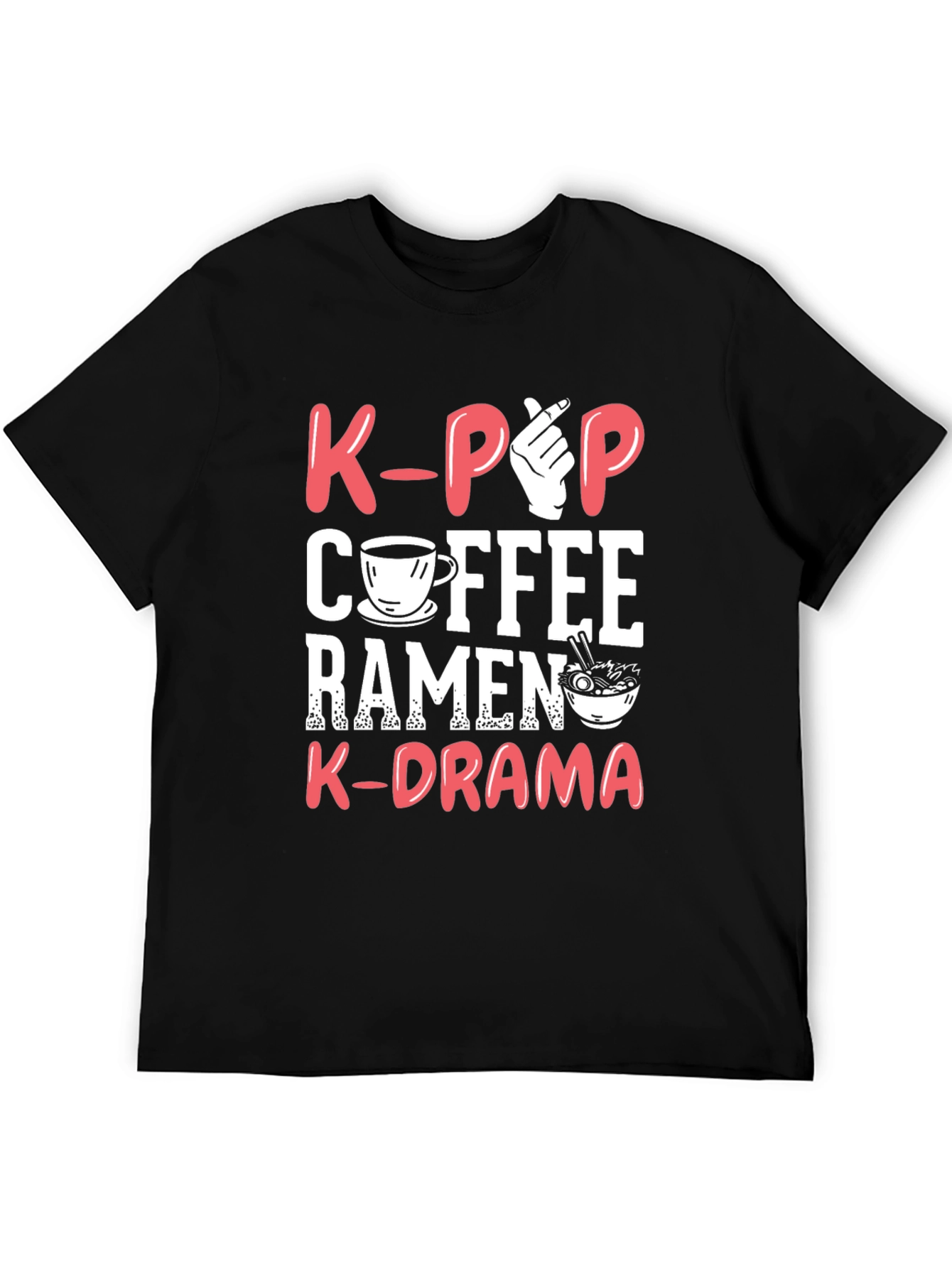 K-Pop Coffee Ramen K-Drama Graphic T-Shirt